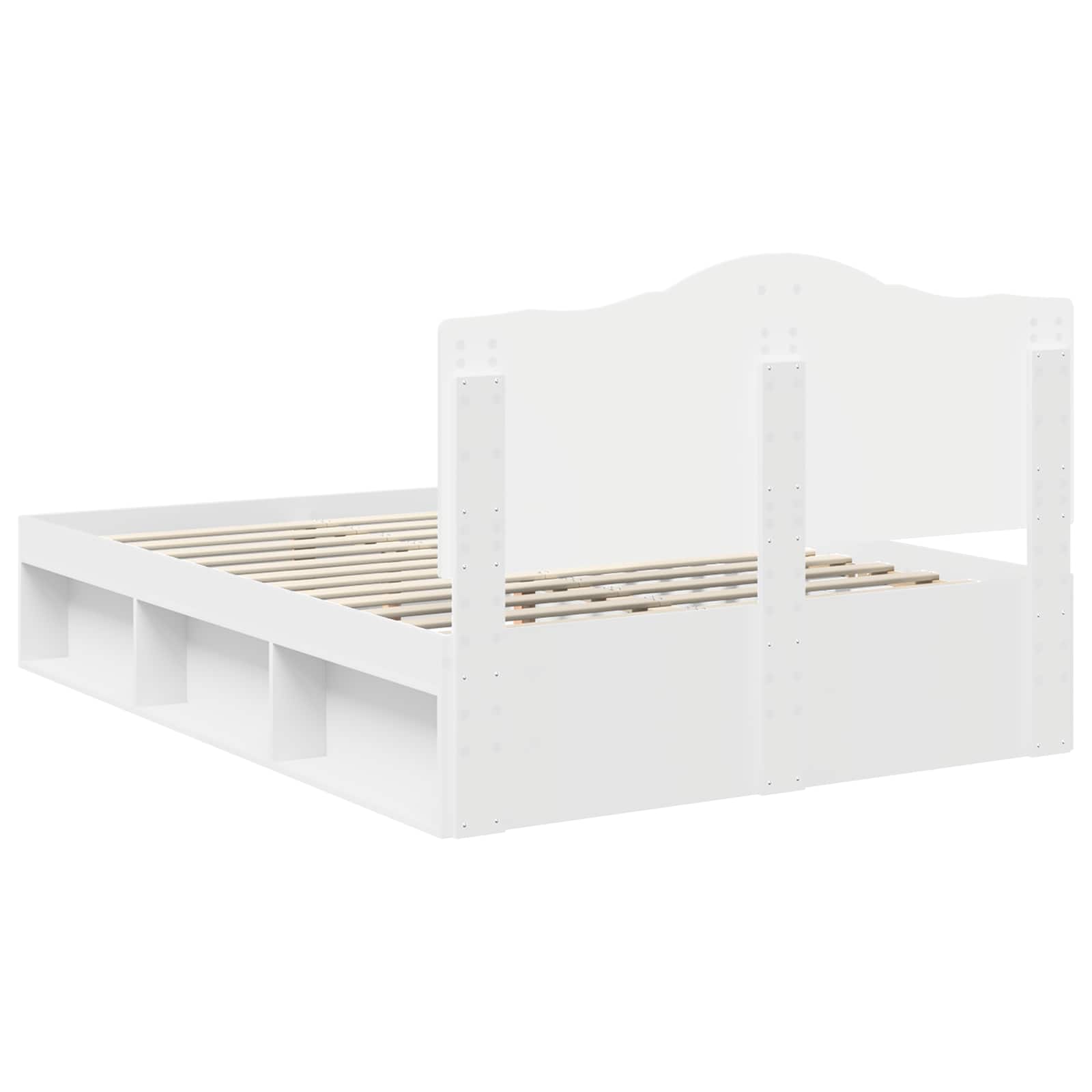 Krevetna konstrukcija Bijelo 140 x 190 cm Čvrsto borovo drvo