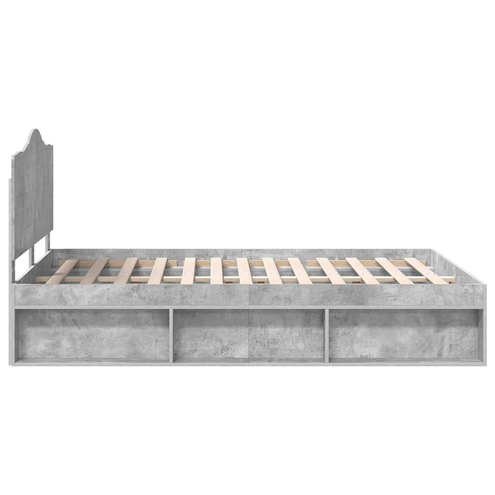 Krevetna konstrukcija Beton 140 x 190 cm Čvrsto borovo drvo