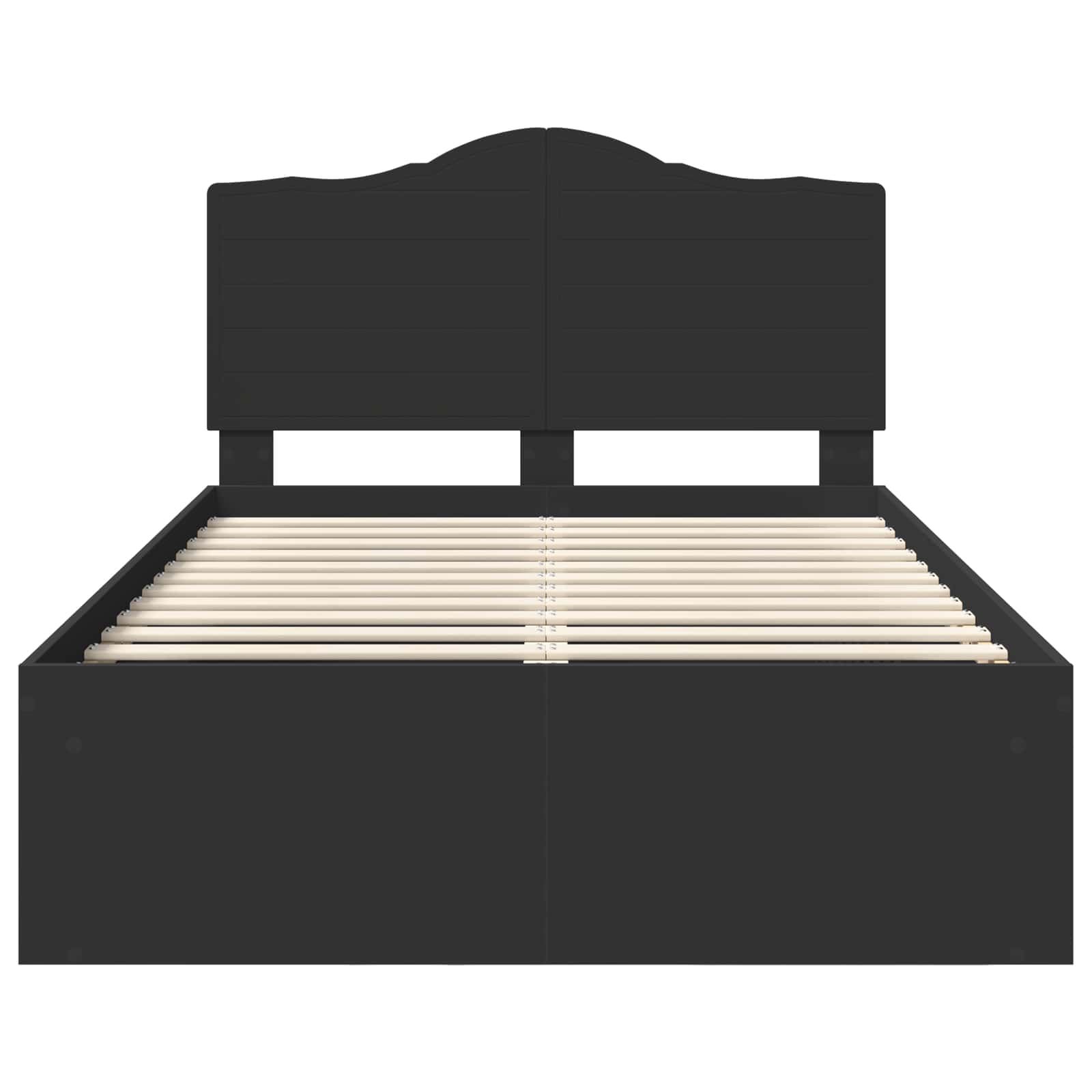 Krevetna konstrukcija Crna 135 x 190 cm Čvrsto borovo drvo