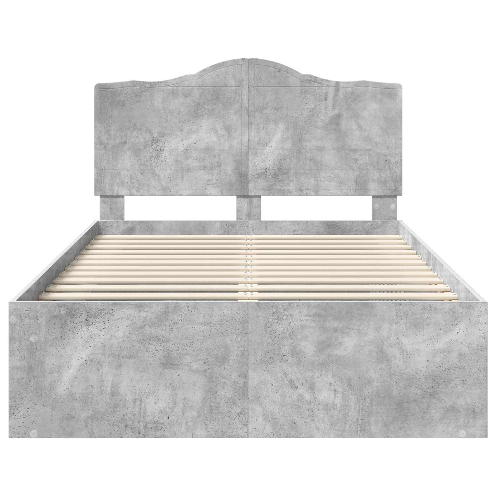 Krevetna konstrukcija Beton 120 x 200 cm Čvrsto borovo drvo