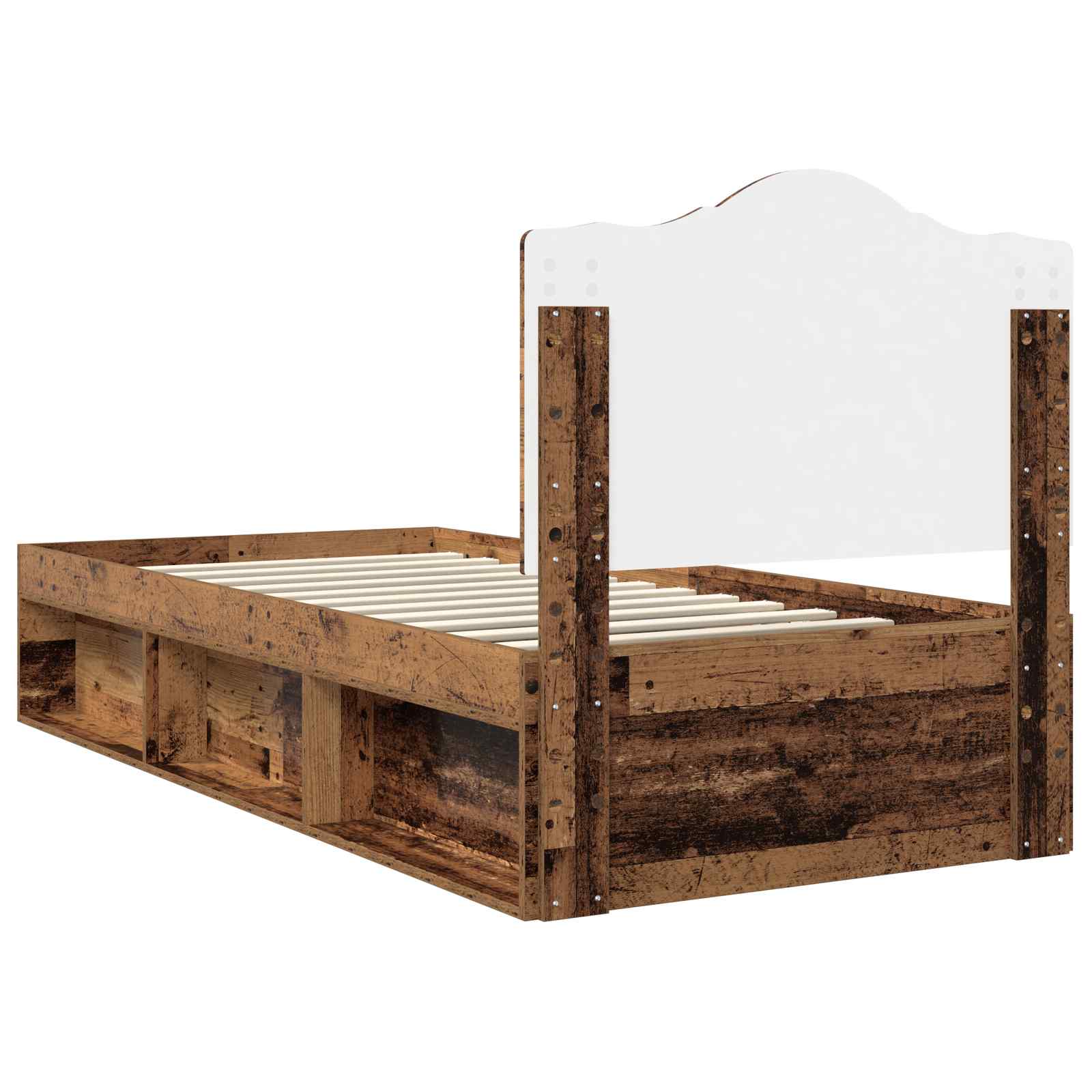 Krevetna konstrukcija Staro drvo 90 x 200 cm Čvrsto borovo drvo