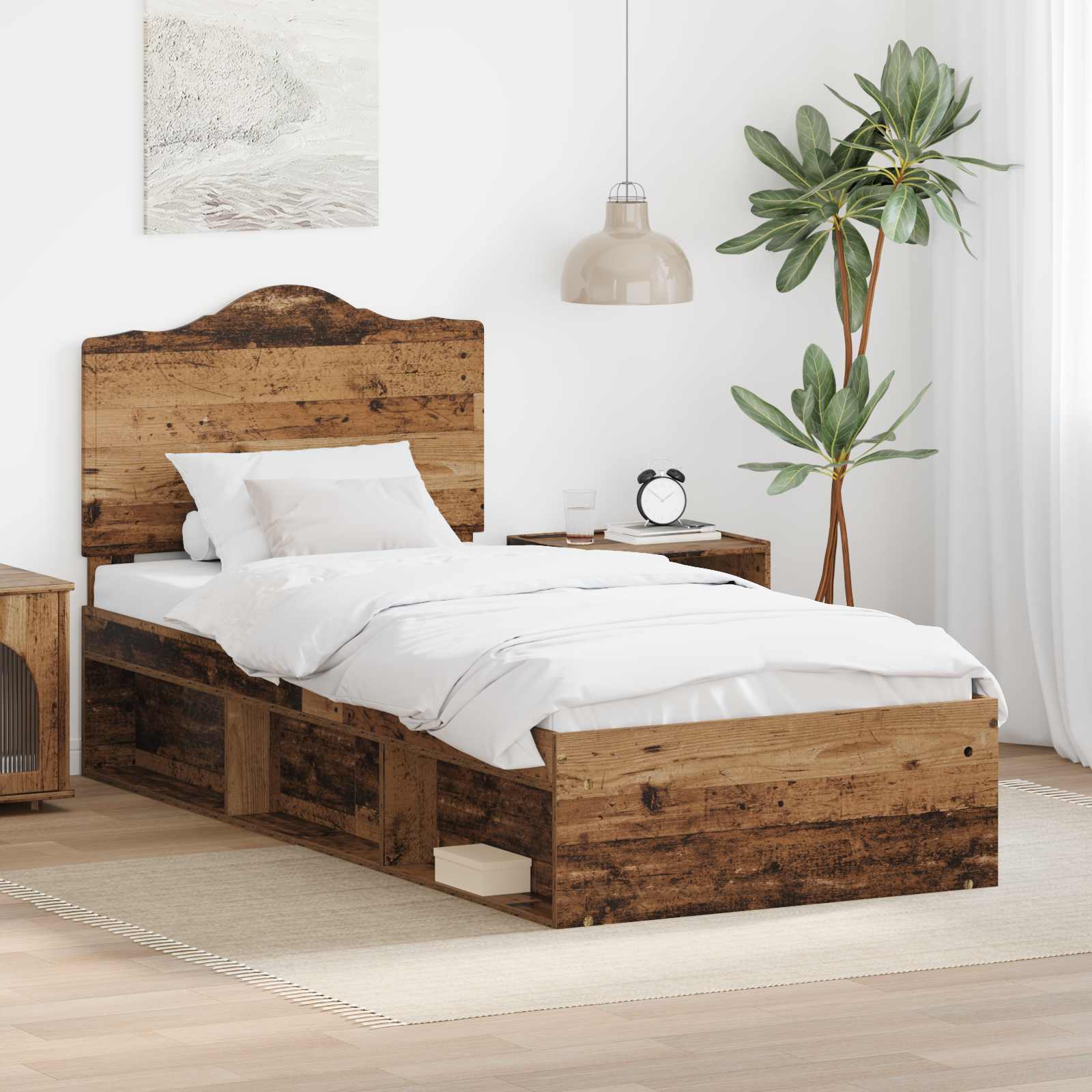 Krevetna konstrukcija Staro drvo 75 x 190 cm Čvrsto borovo drvo