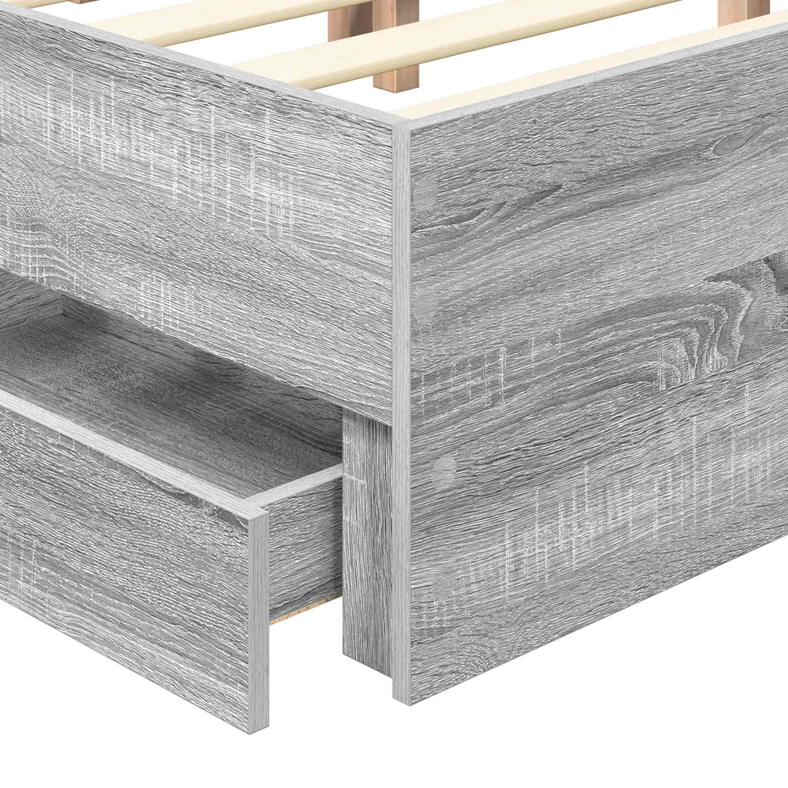 Krevetna konstrukcija Siva sonoma 200 x 200 cm Inženjersko Drvo