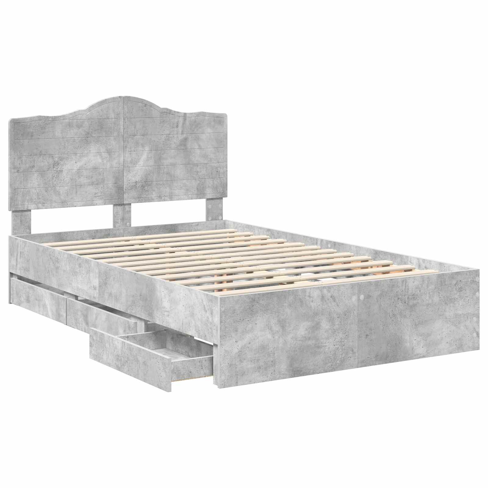 Krevetna konstrukcija s ladicama Betonsko Siva 135 x 190 cm