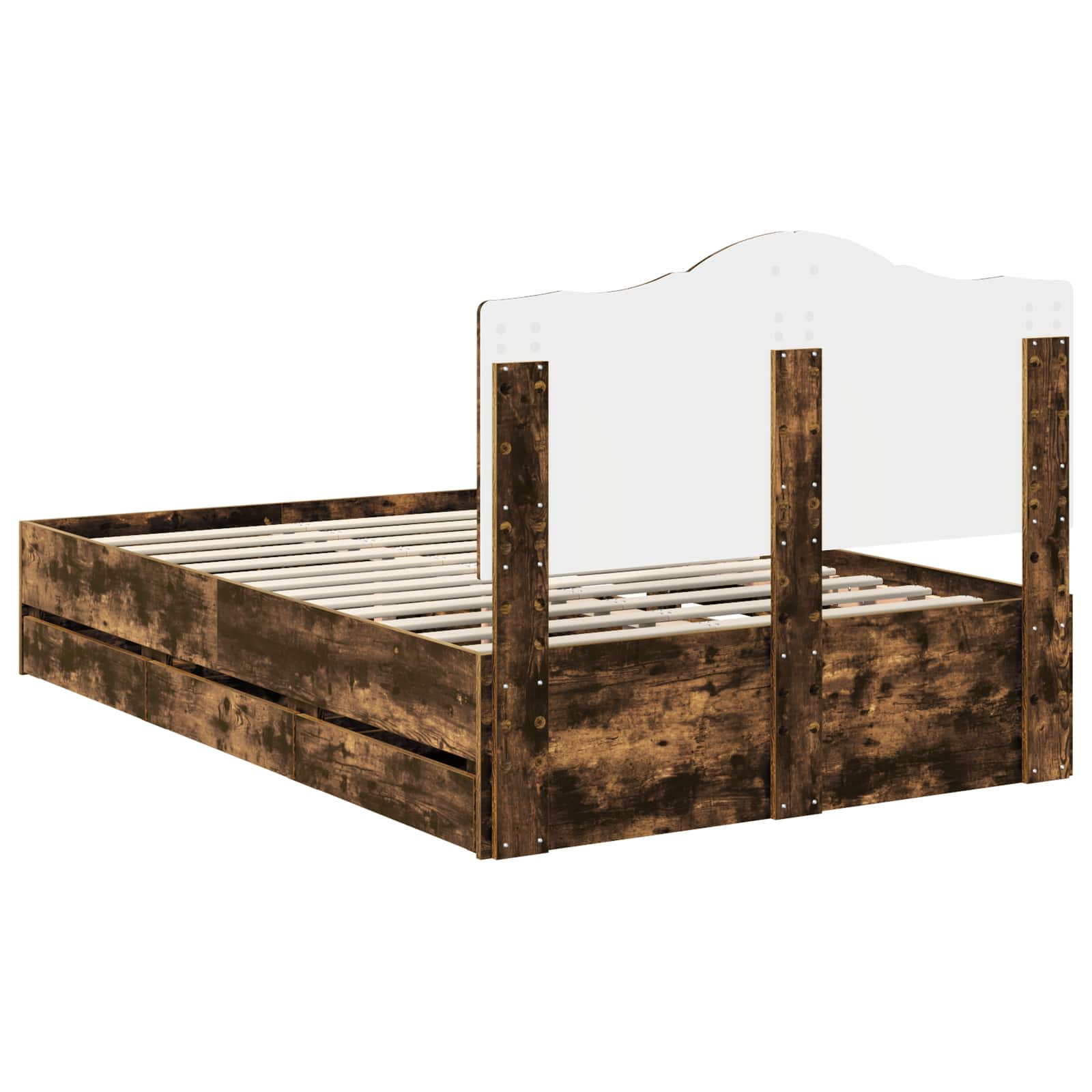 Krevetna konstrukcija s ladicama Dimljeni Hrast 135 x 190 cm