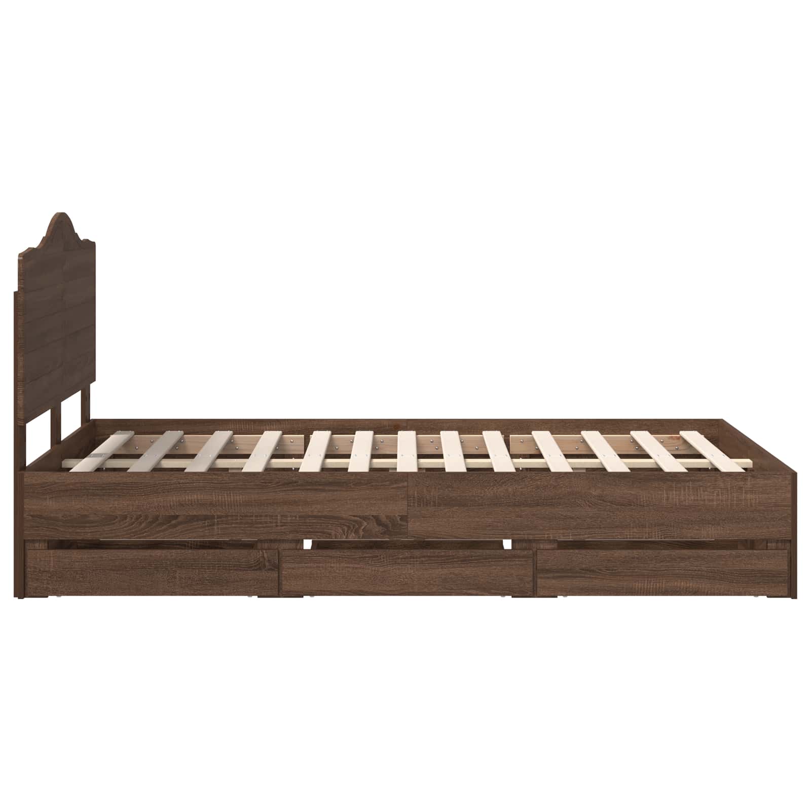 Krevetna konstrukcija Smeđi hrast 135 x 190 cm Inženjersko Drvo