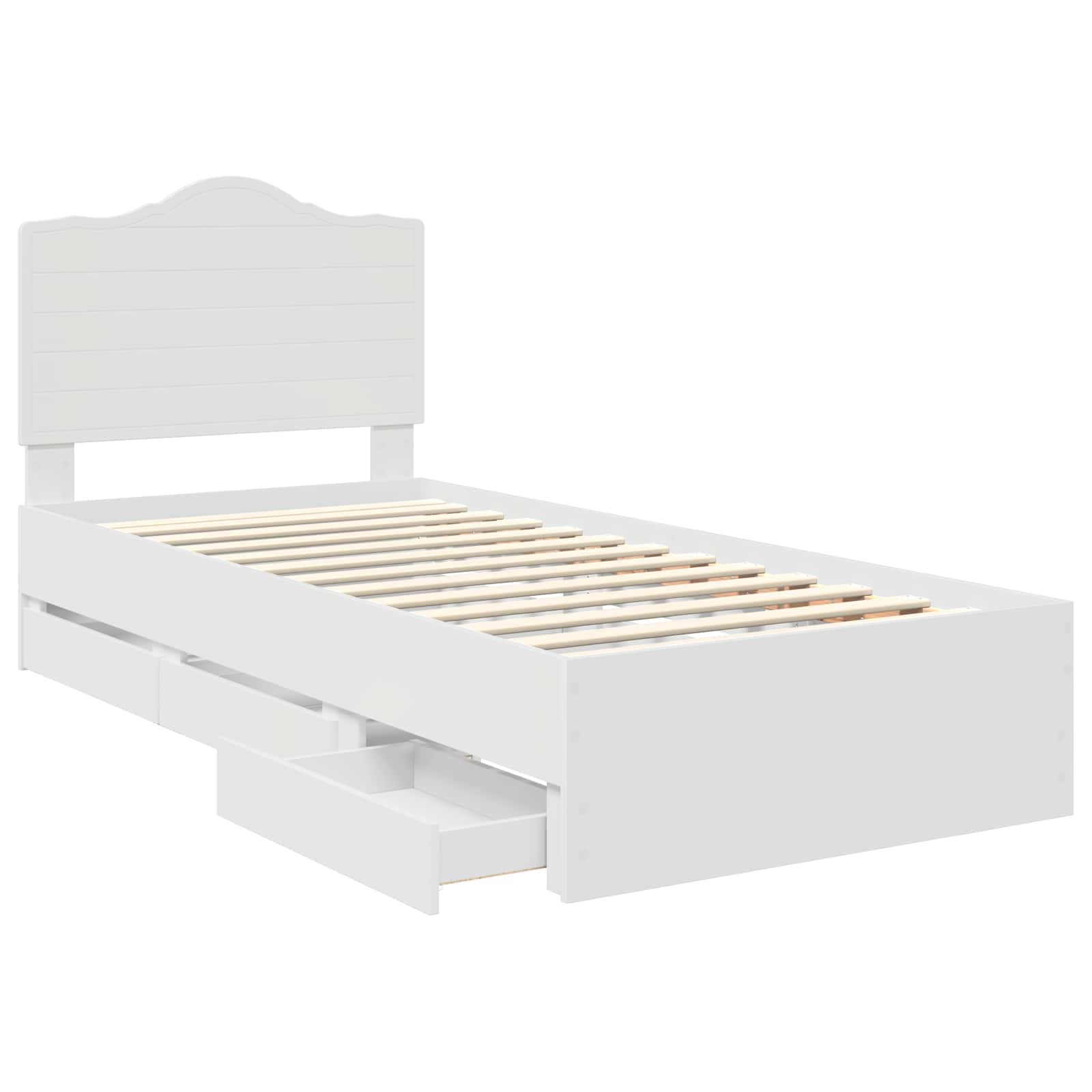 Krevetna konstrukcija Bijeli 90 x 200 cm Inženjersko Drvo