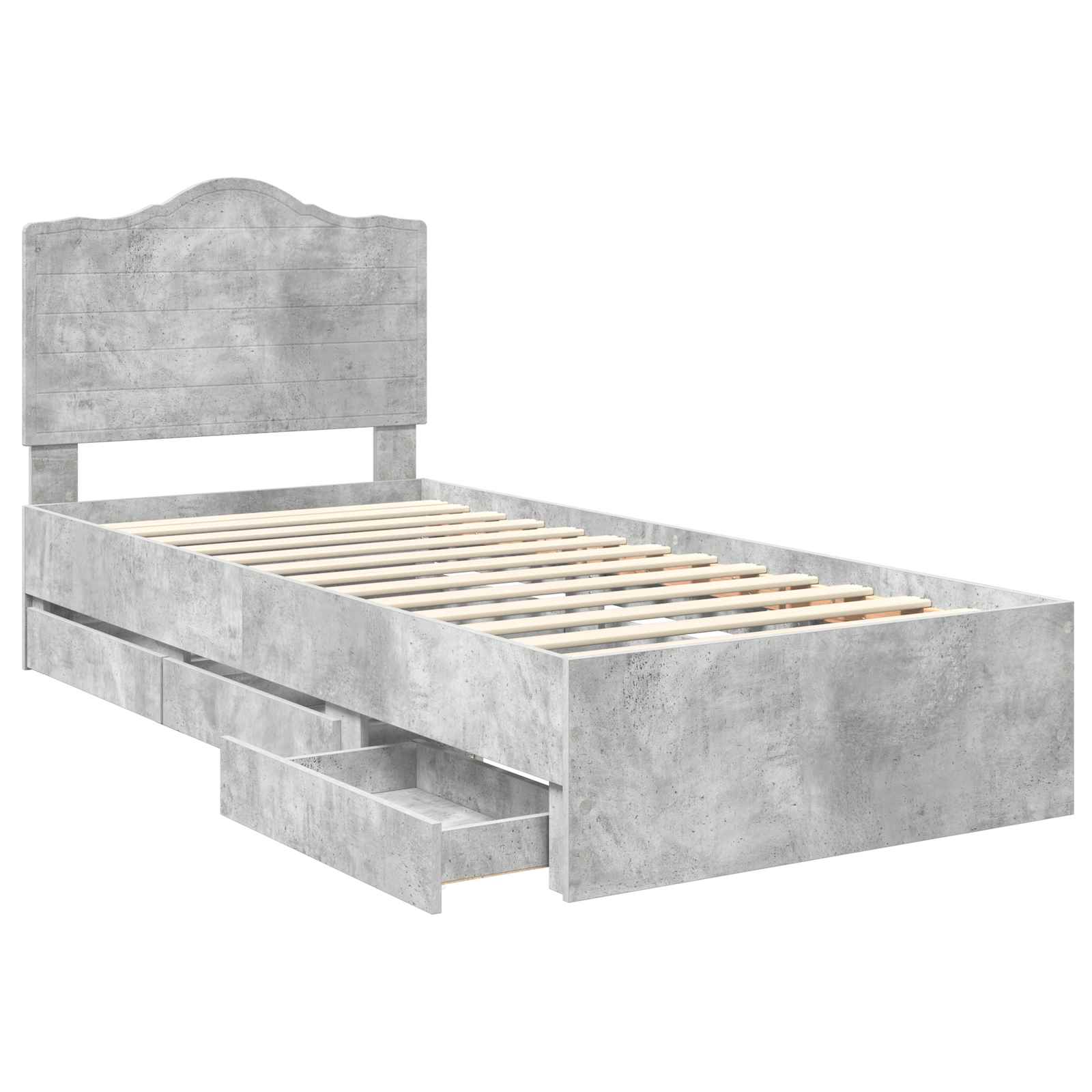 Krevetna konstrukcija s ladicama Betonsko Siva 90 x 200 cm