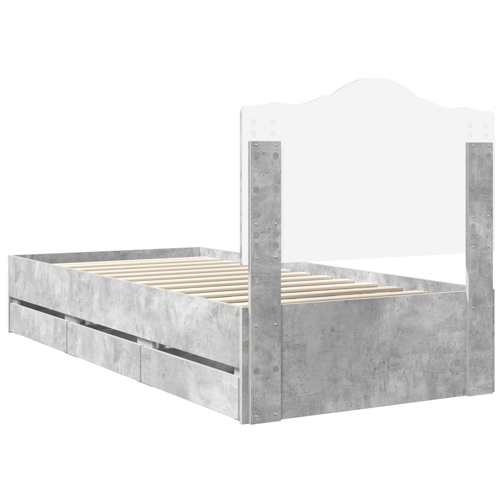 Krevetna konstrukcija s ladicama Betonsko Siva 90 x 200 cm