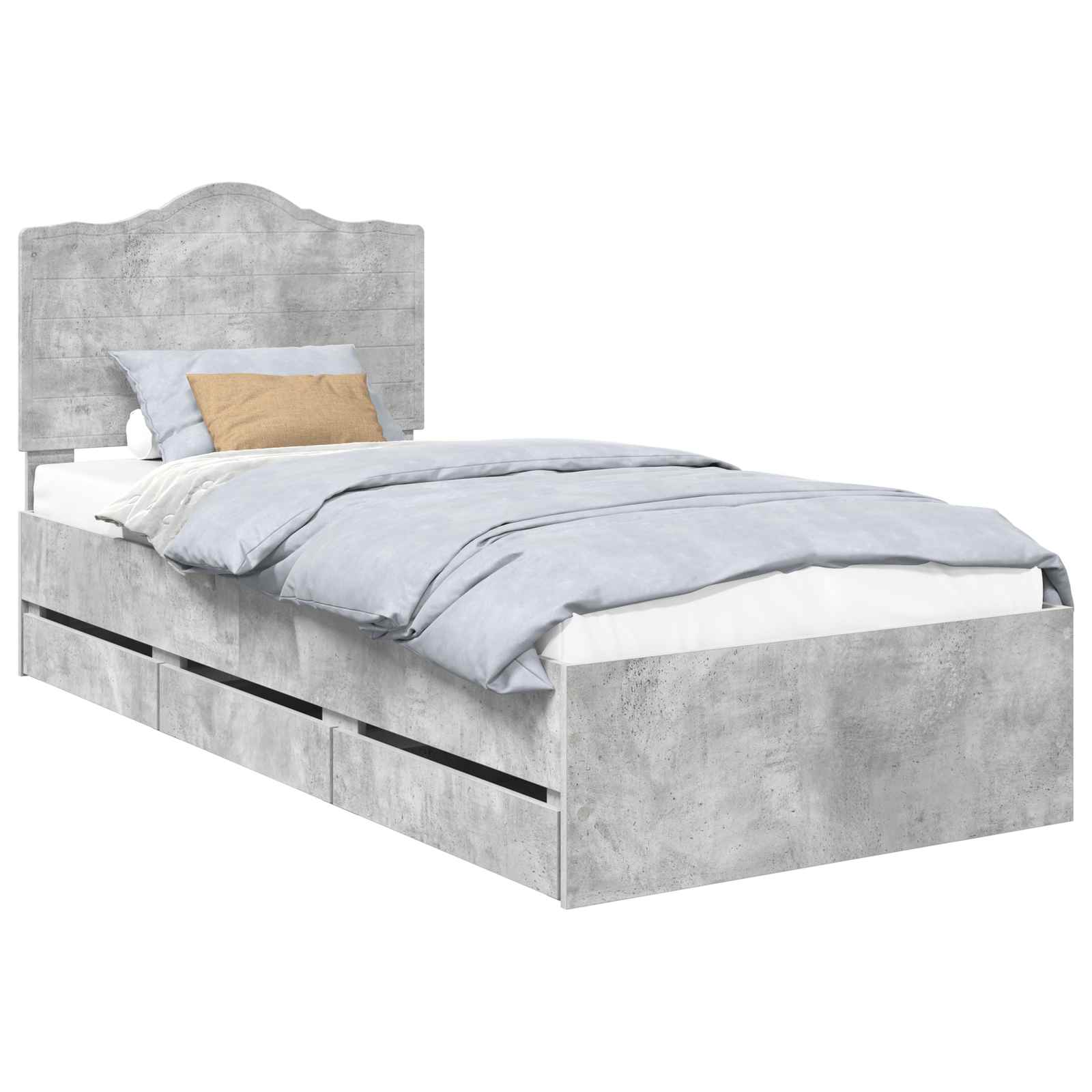 Krevetna konstrukcija s ladicama Betonsko Siva 90 x 190 cm