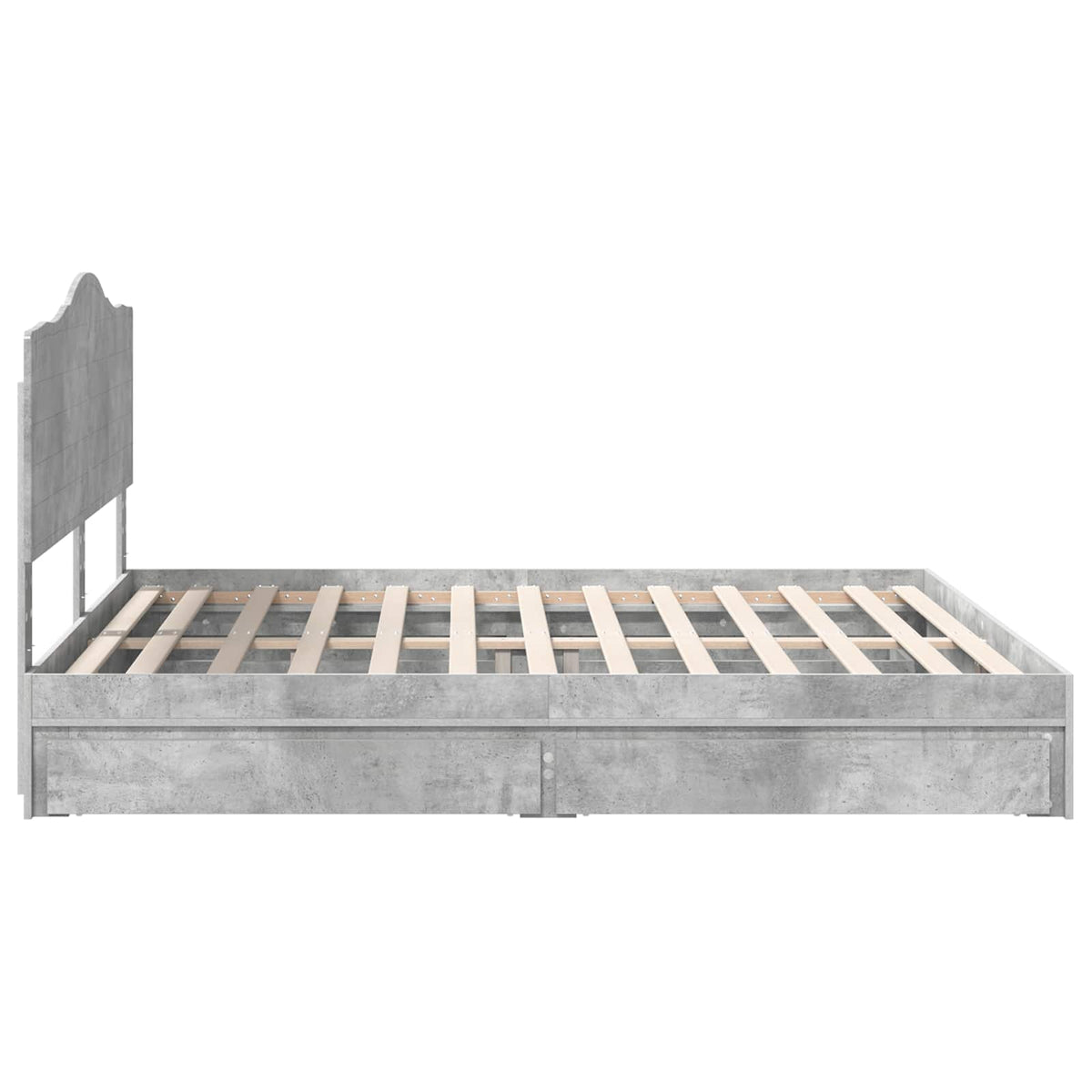 Krevet s od storage s ladicama Betonski sivi 200 x 200 cm