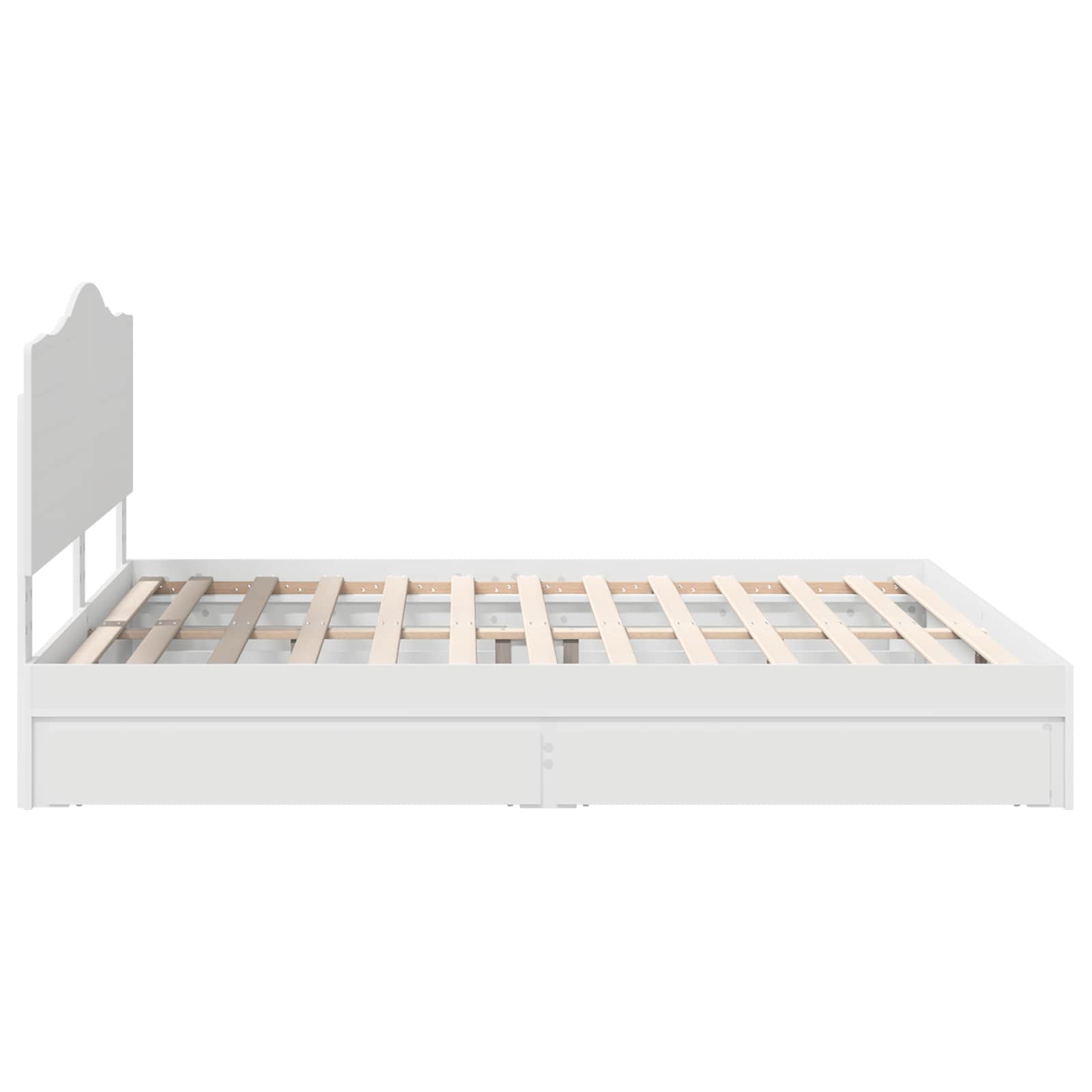 Krevet s od storage Bijelo 180 x 200 cm Konstruirano drvo