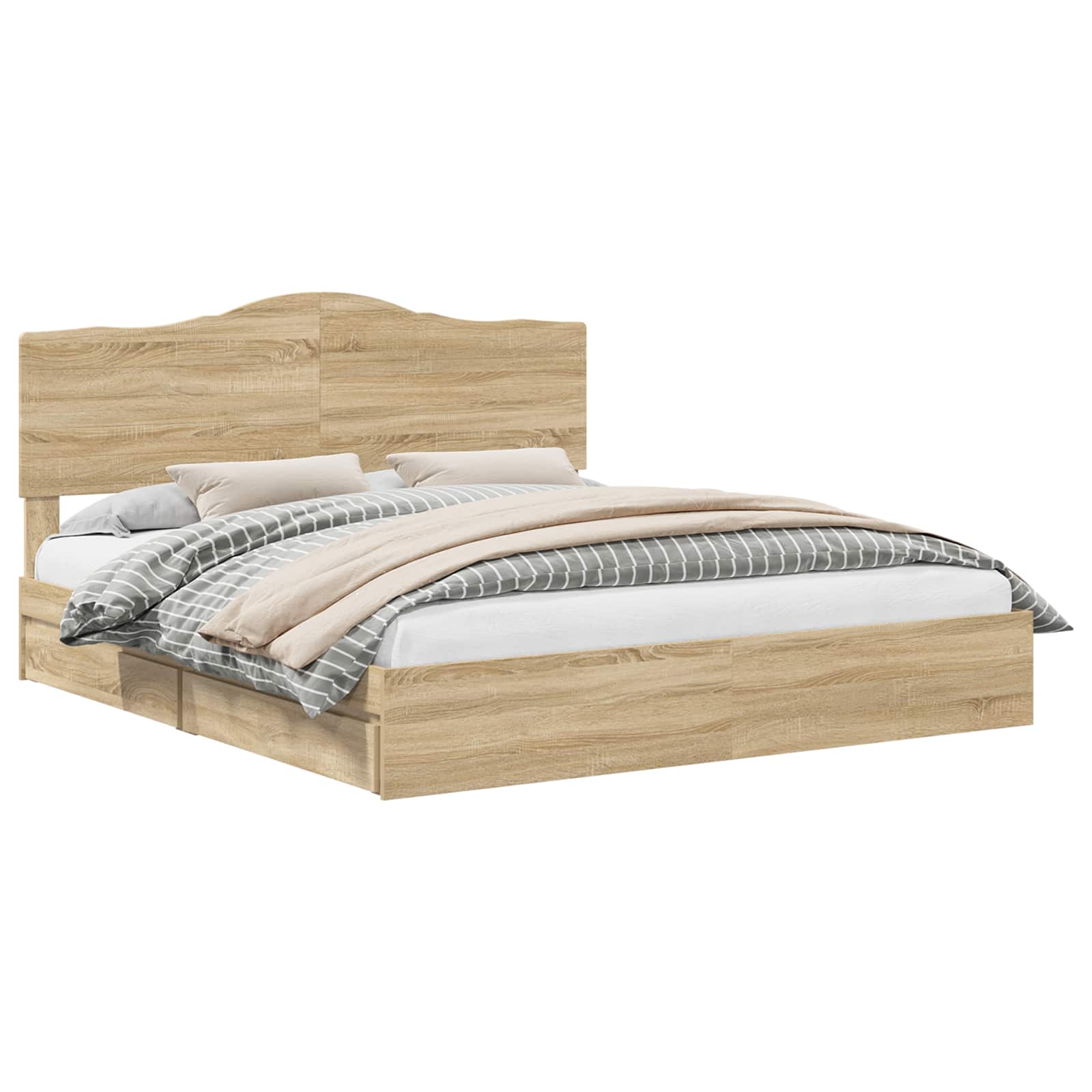 Krevet s od storage Sonoma hrast 180 x 200 cm Konstruirano drvo