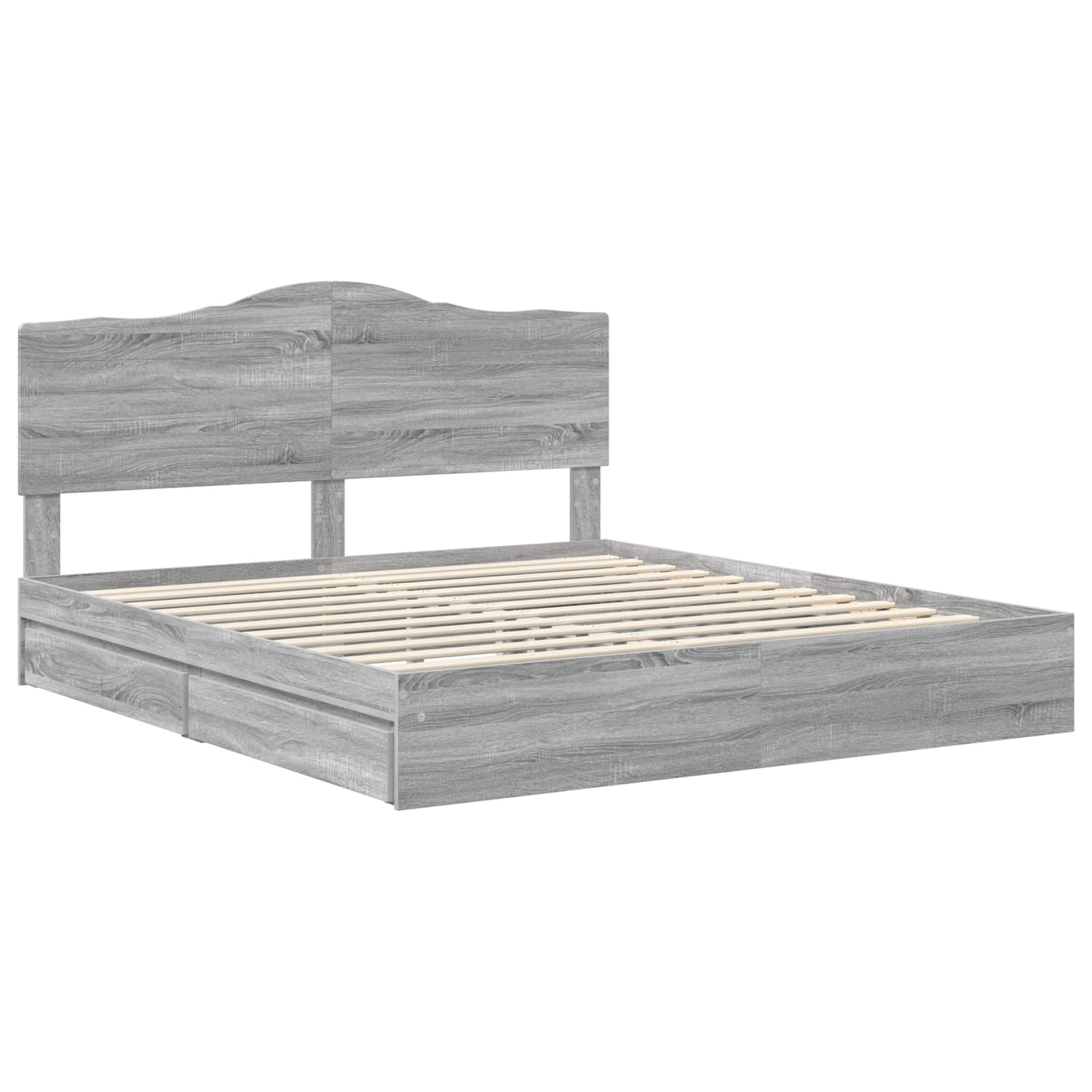 Krevet s od storage Siva Sonoma 180 x 200 cm Konstruirano drvo