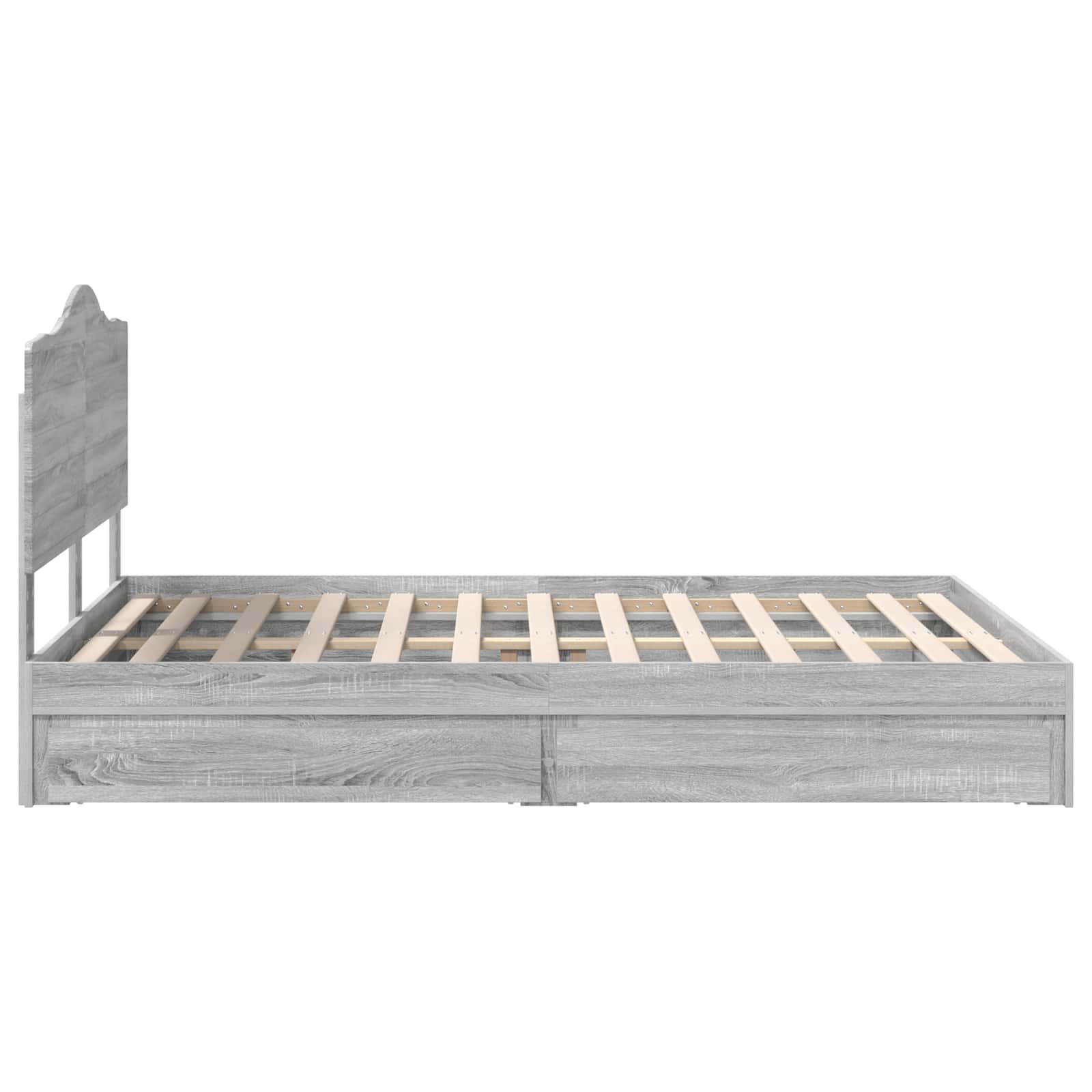 Krevet s od storage Siva Sonoma 160 x 200 cm Konstruirano drvo