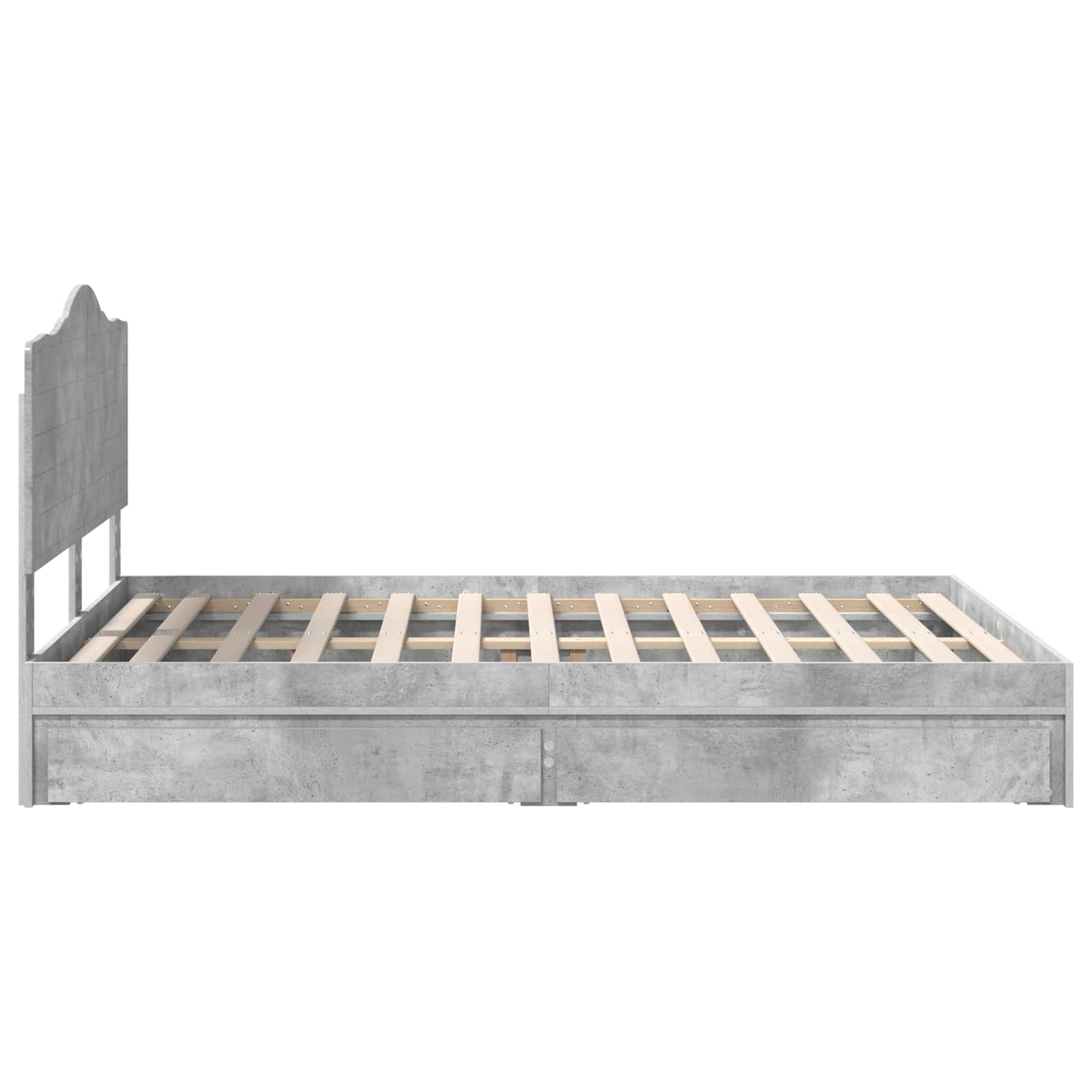 Krevet s od storage s uzglavljem Betonski sivi 150 x 200 cm
