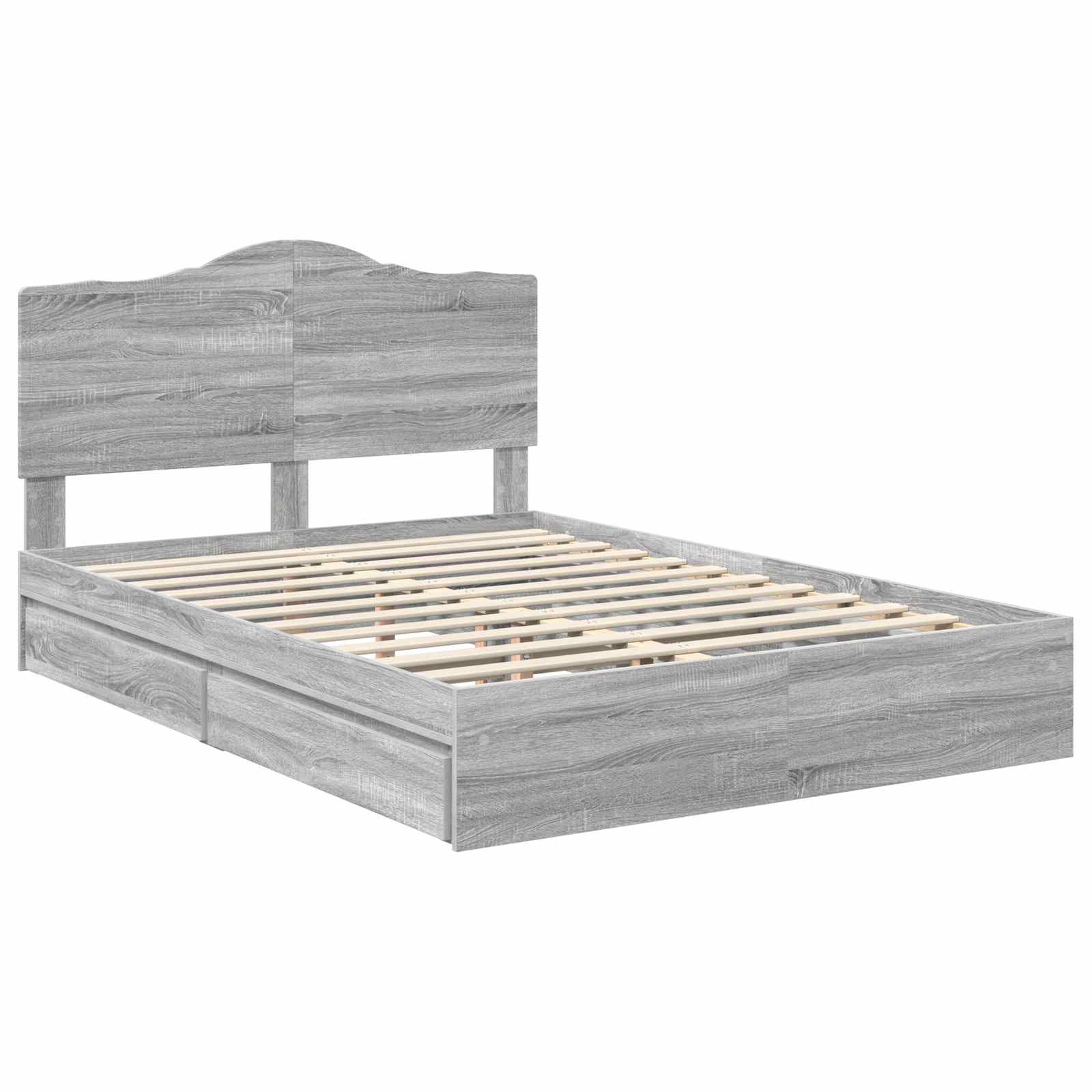Krevet s od storage Siva Sonoma 150 x 200 cm Konstruirano drvo