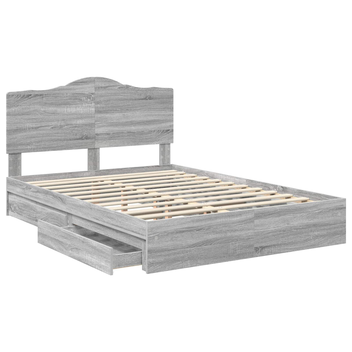 Krevet s od storage Siva Sonoma 150 x 200 cm Konstruirano drvo