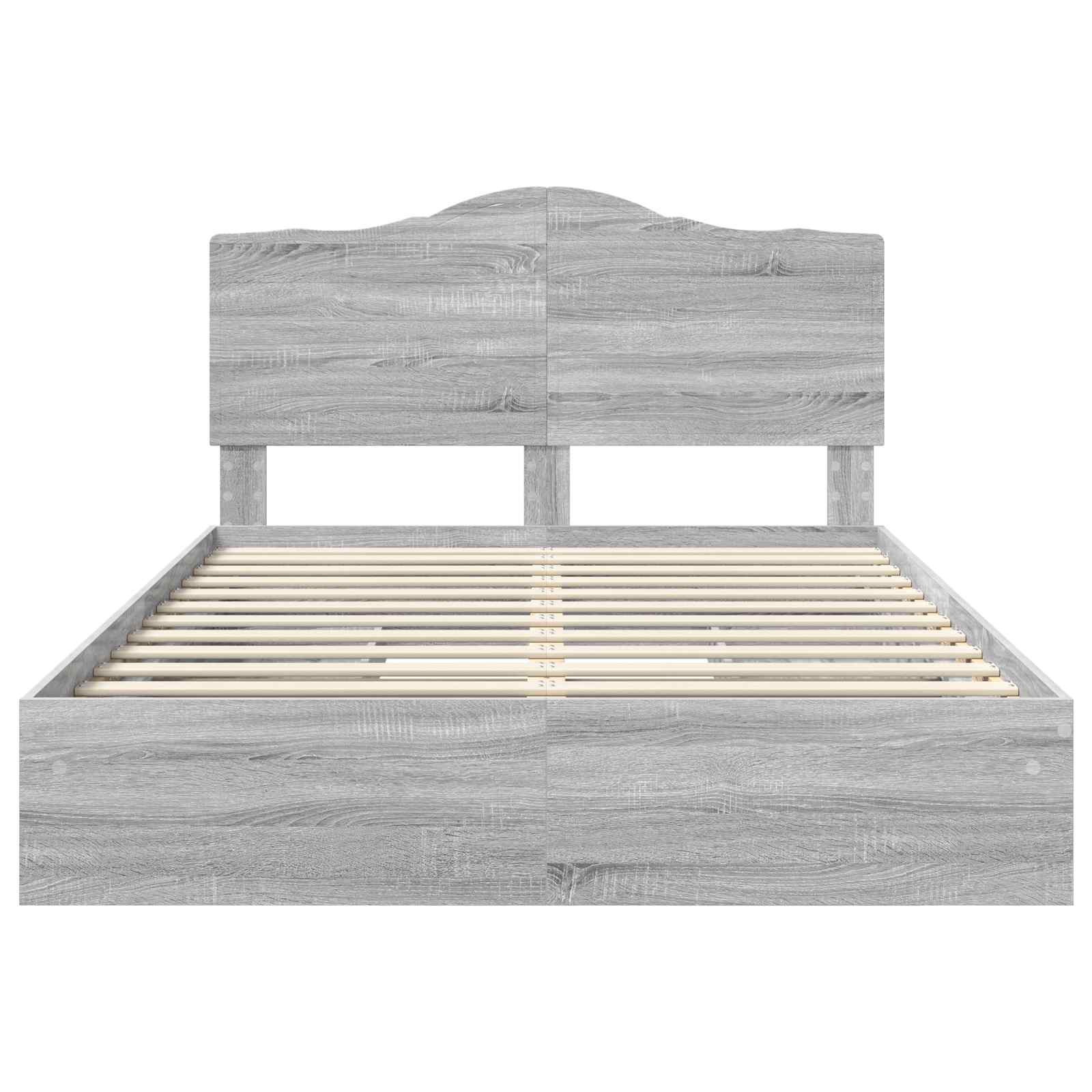 Krevet s od storage Siva Sonoma 150 x 200 cm Konstruirano drvo