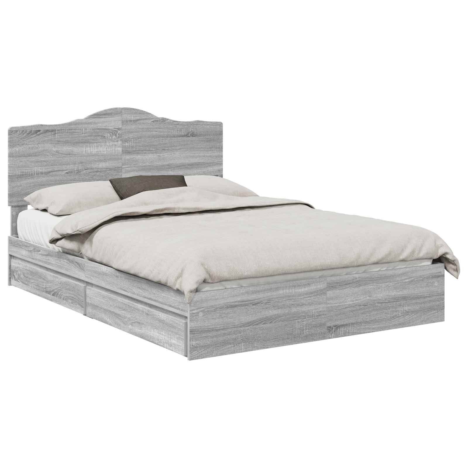 Krevet s od storage Siva Sonoma 140 x 200 cm Konstruirano drvo