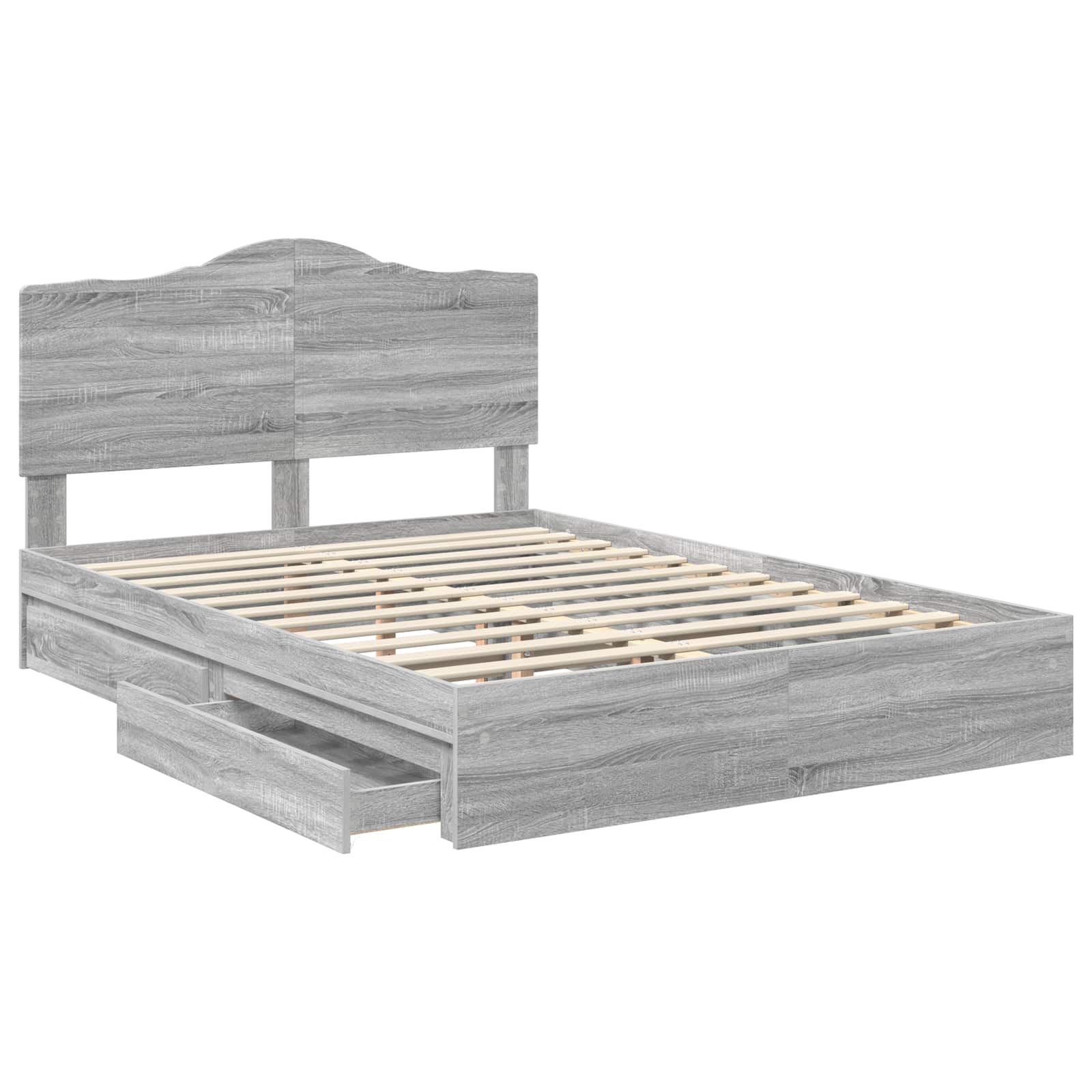 Krevet s od storage Siva Sonoma 140 x 200 cm Konstruirano drvo