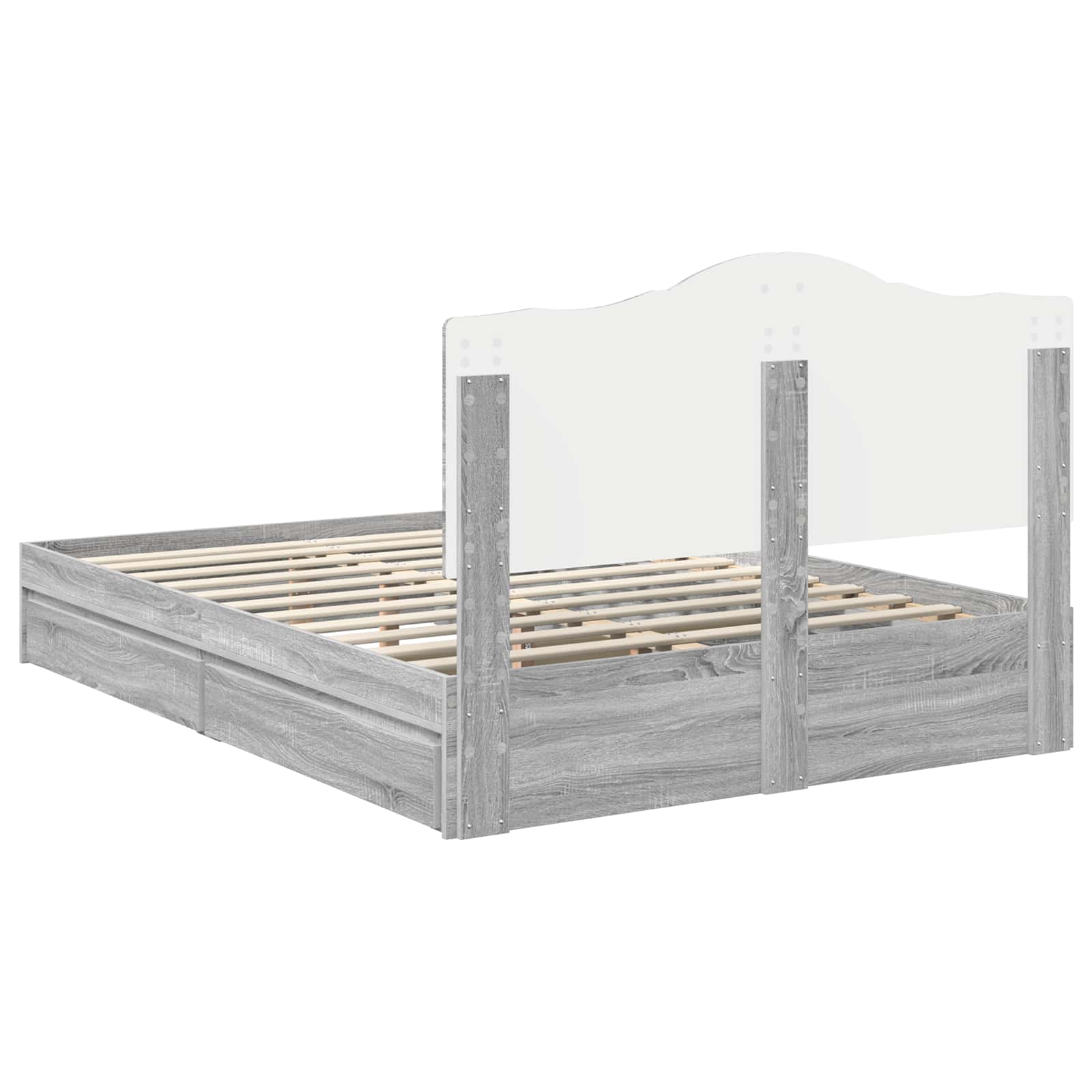 Krevet s od storage Siva Sonoma 140 x 200 cm Konstruirano drvo