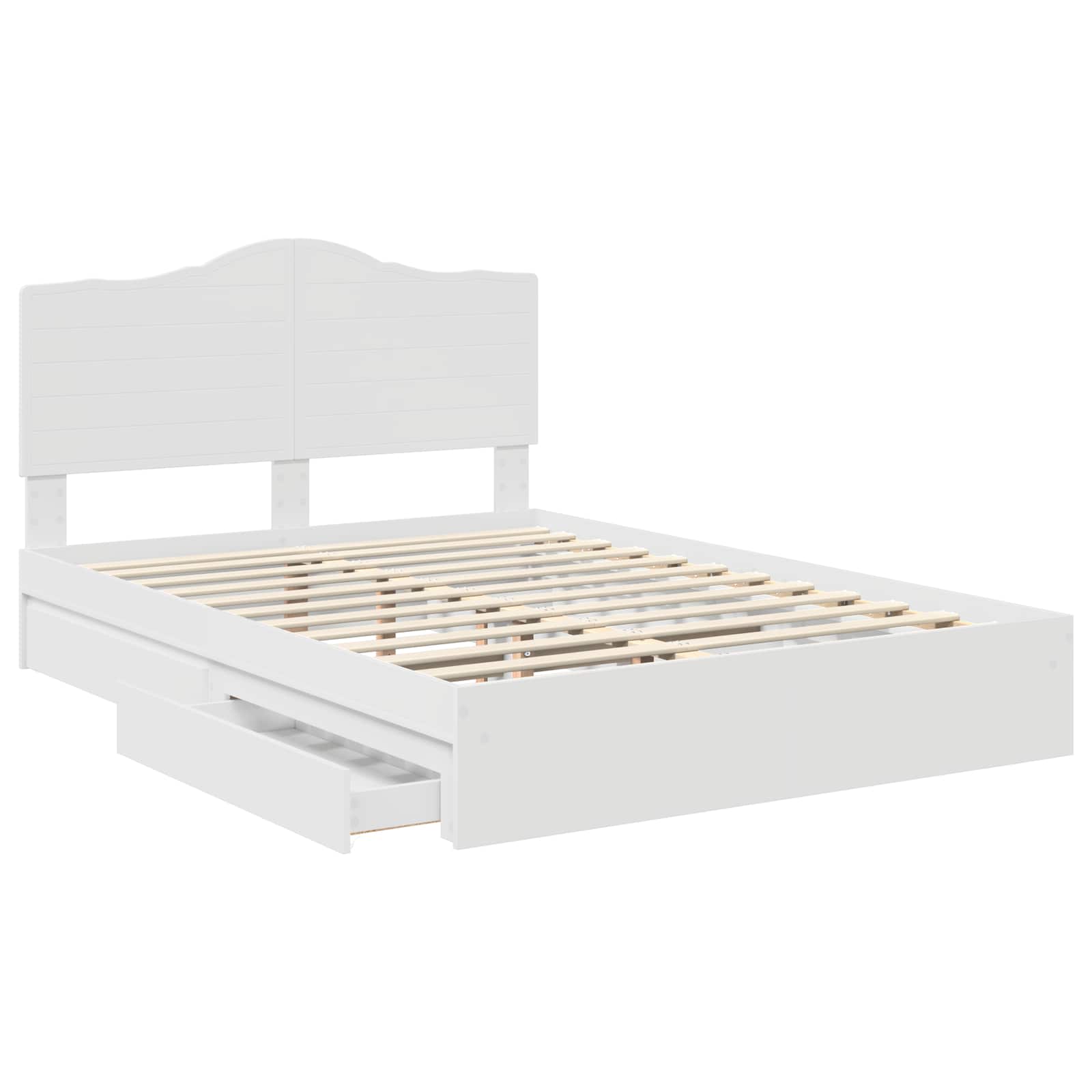 Krevet s od storage Bijelo 140 x 190 cm Konstruirano drvo