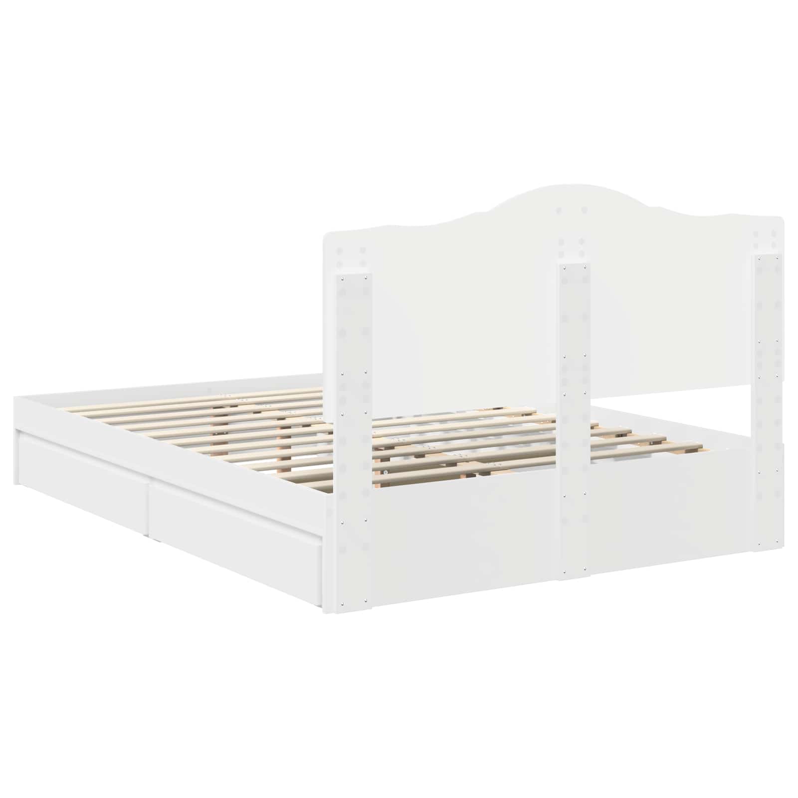 Krevet s od storage Bijelo 140 x 190 cm Konstruirano drvo