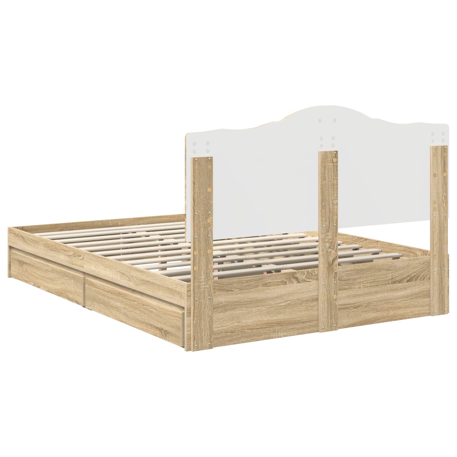 Krevet s od storage Sonoma hrast 140 x 190 cm Konstruirano drvo