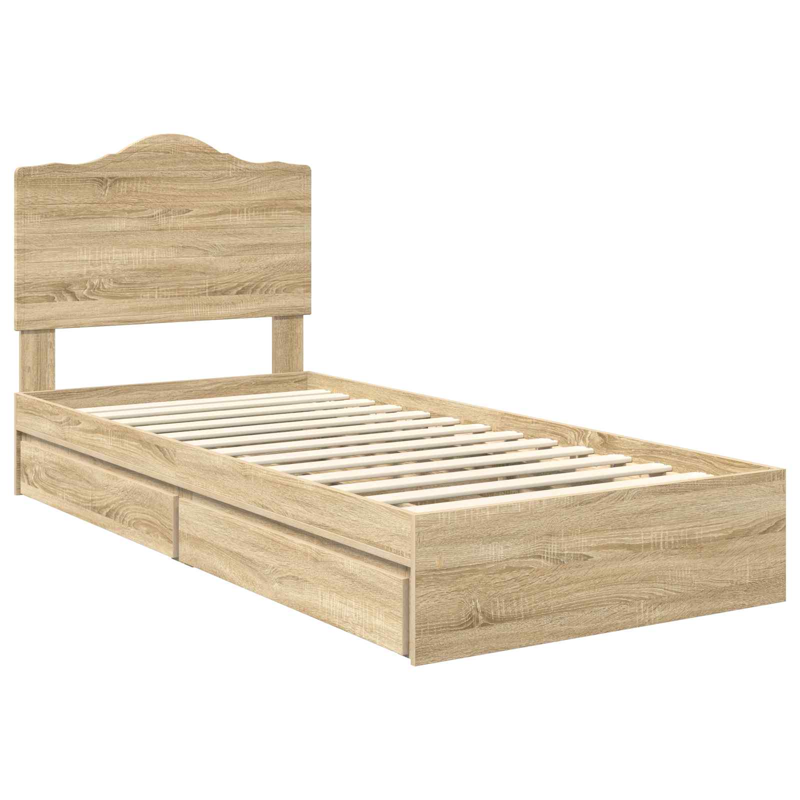 Krevet s od storage Sonoma hrast 100 x 200 cm Konstruirano drvo