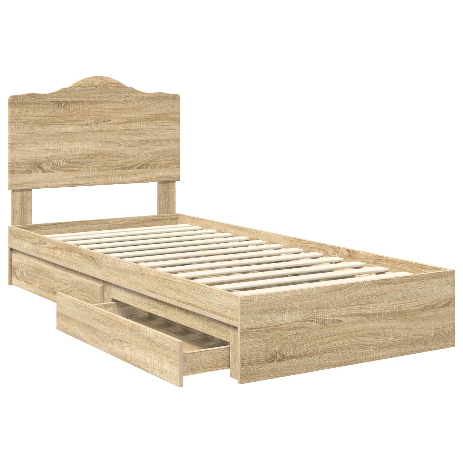 Krevet s od storage Sonoma hrast 100 x 200 cm Konstruirano drvo
