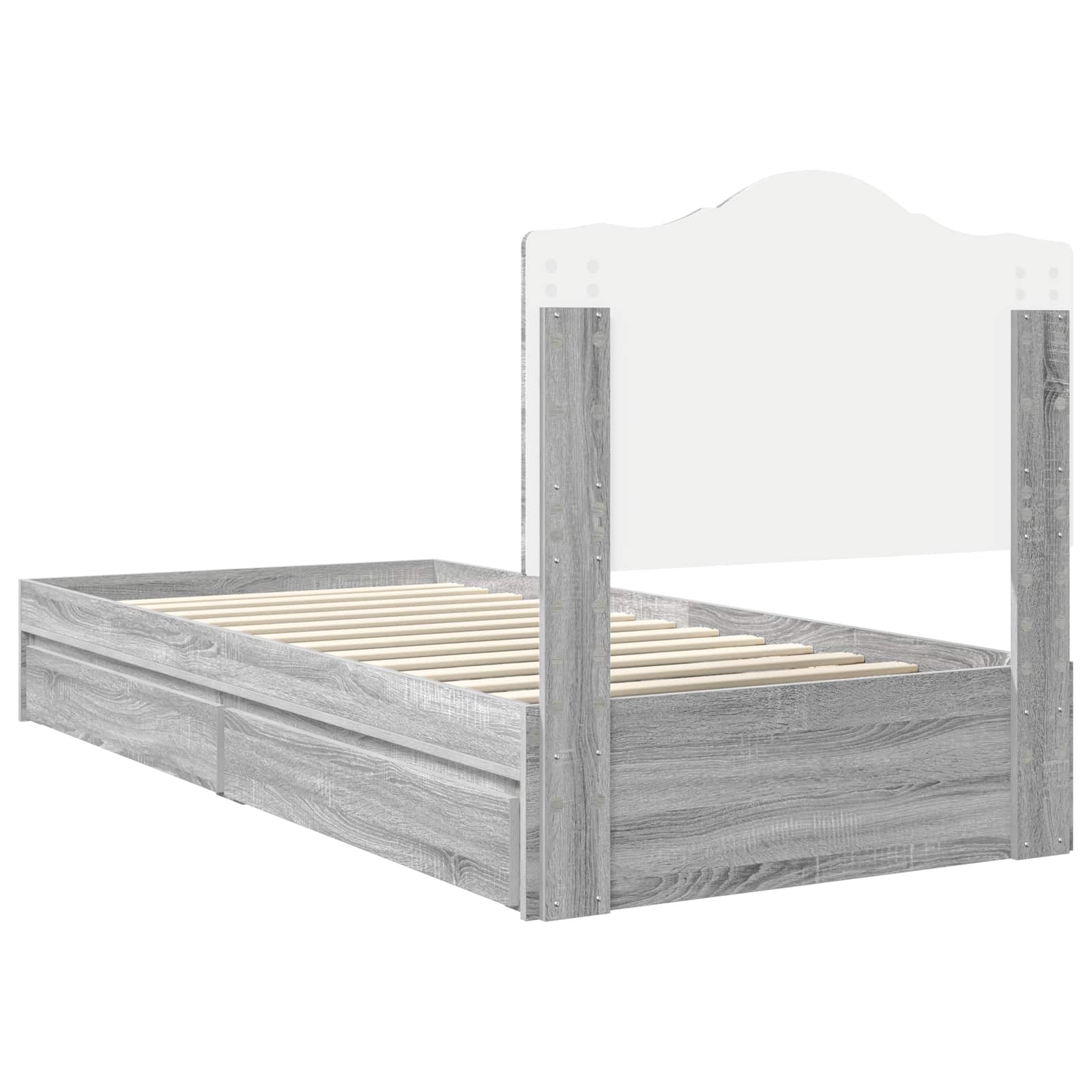Krevet s od storage Siva Sonoma 100 x 200 cm Konstruirano drvo