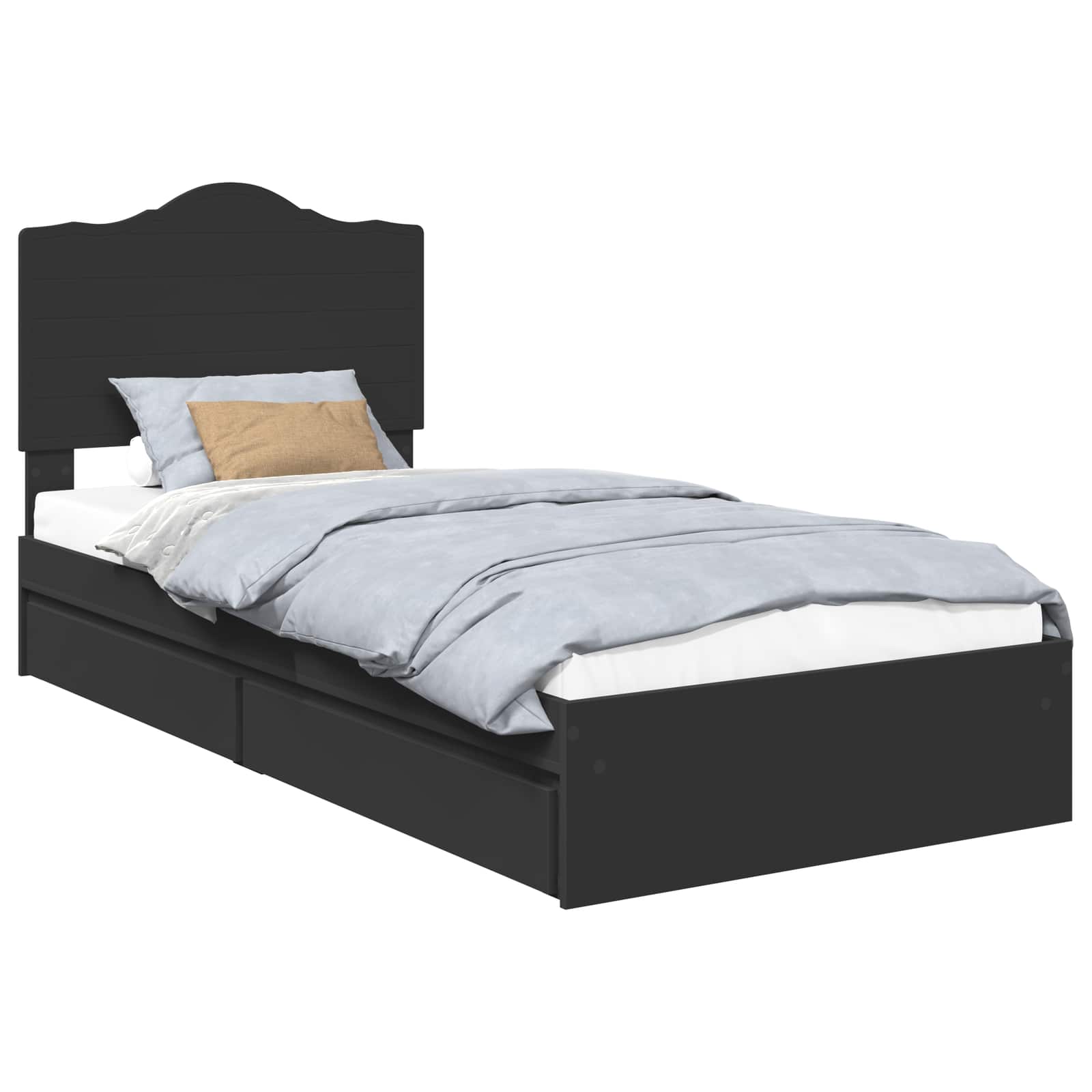 Krevet s od storage Crna 90 x 190 cm Konstruirano drvo