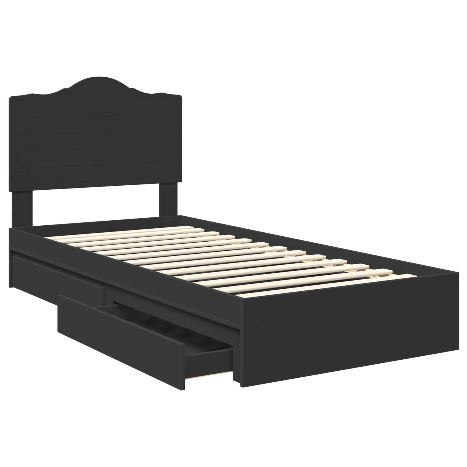 Krevet s od storage Crna 90 x 190 cm Konstruirano drvo