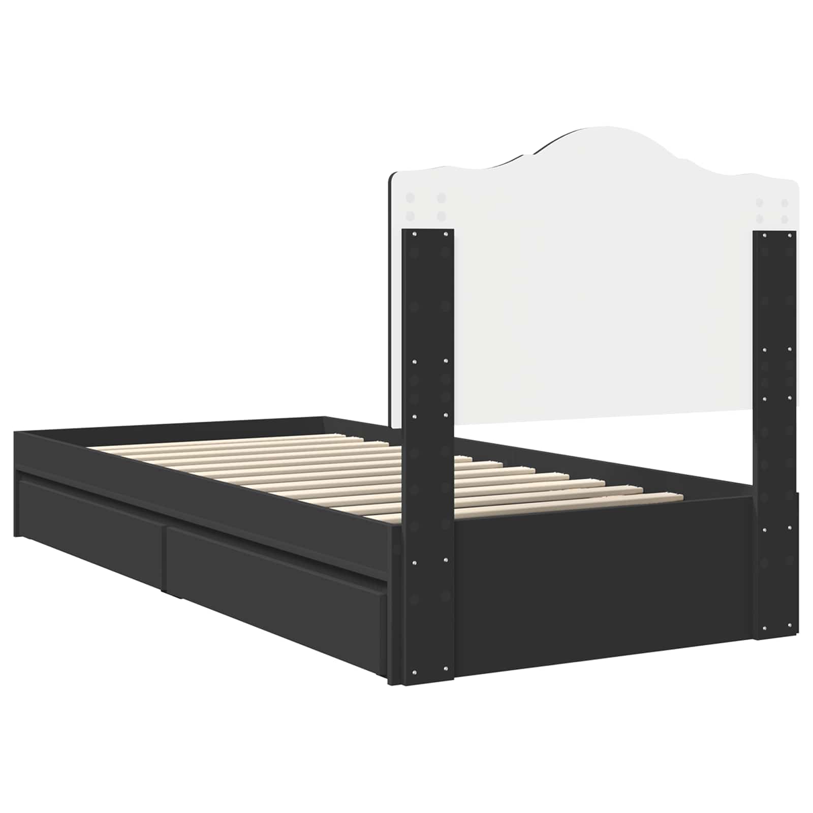 Krevet s od storage Crna 90 x 190 cm Konstruirano drvo