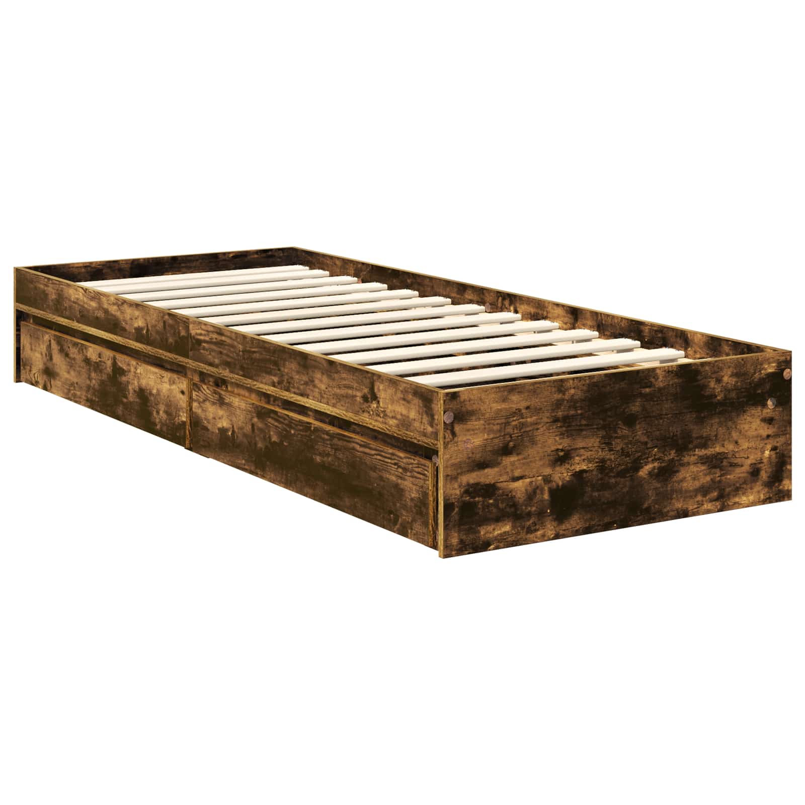 Krevet s od storage s ladicama Dimljeni hrast 70 x 190 cm
