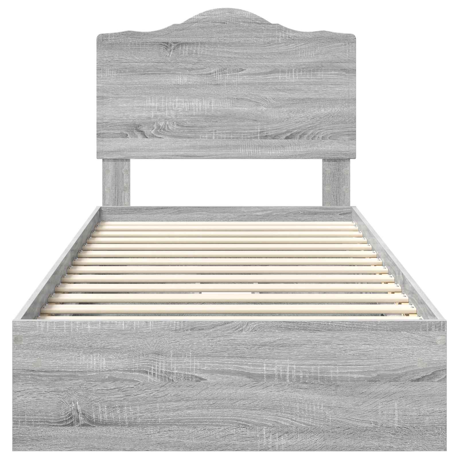 Krevet s od storage Siva Sonoma 70 x 190 cm Konstruirano drvo