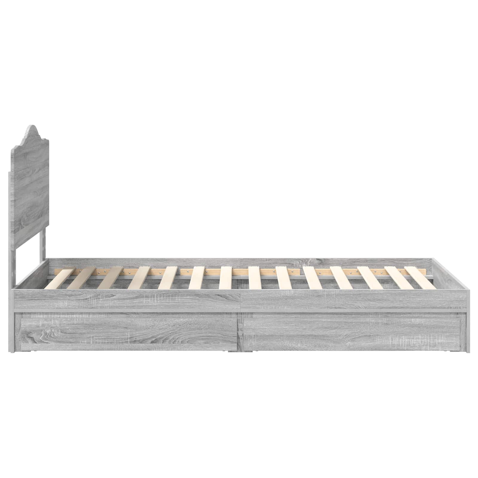 Krevet s od storage Siva Sonoma 70 x 190 cm Konstruirano drvo