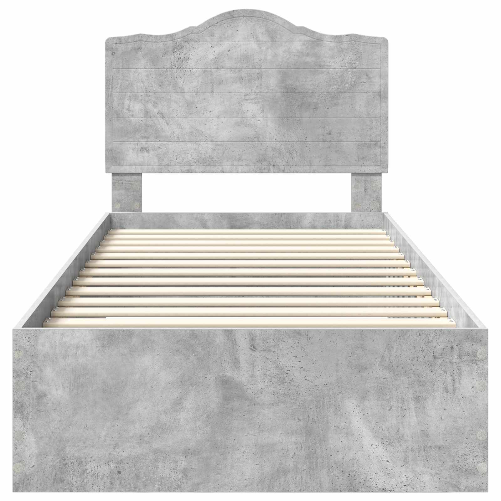 Krevetna konstrukcija s uzglavljem Betonski sivi 100 x 200 cm