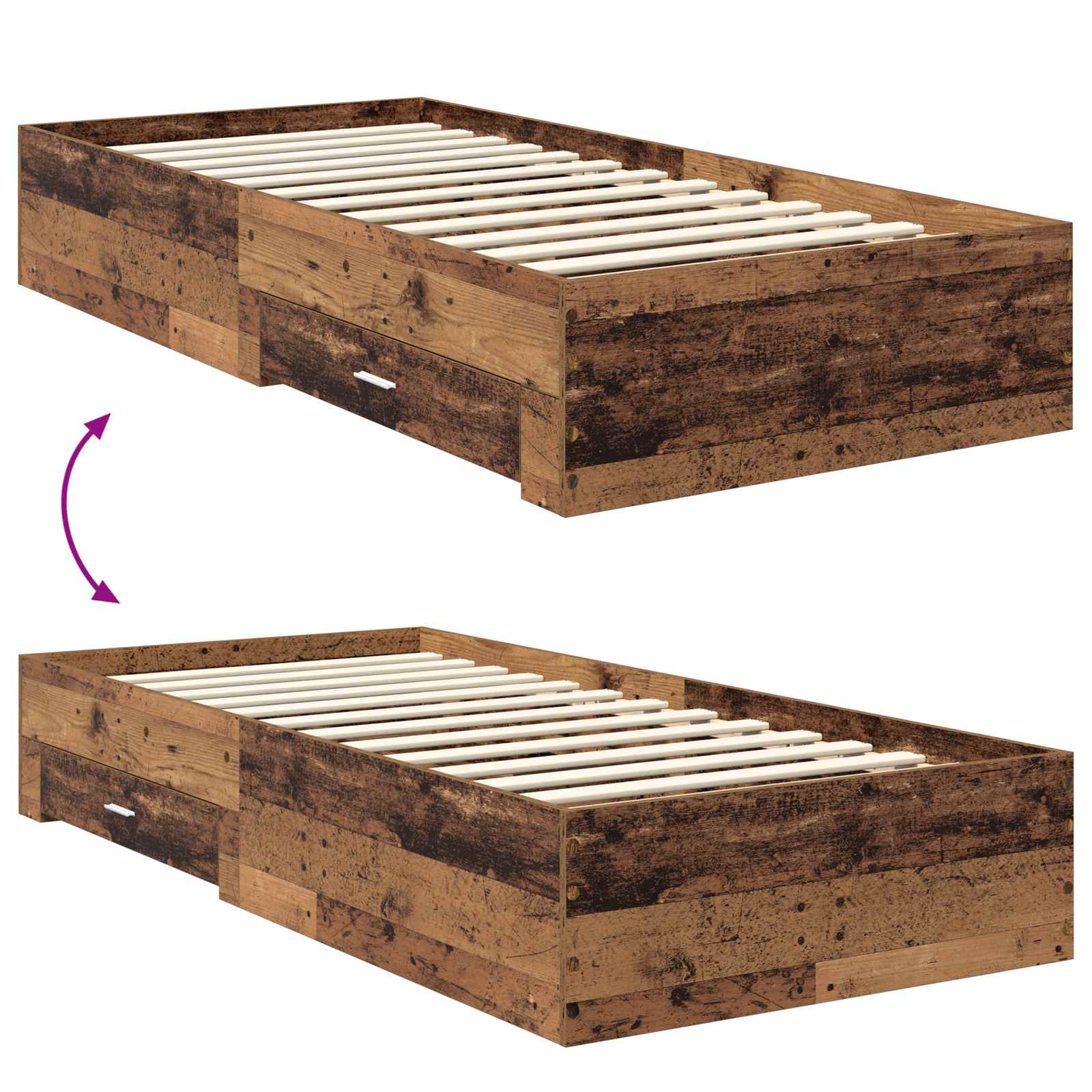 Krevetna konstrukcija Staro drvo 100 x 200 cm Konstruirano drvo