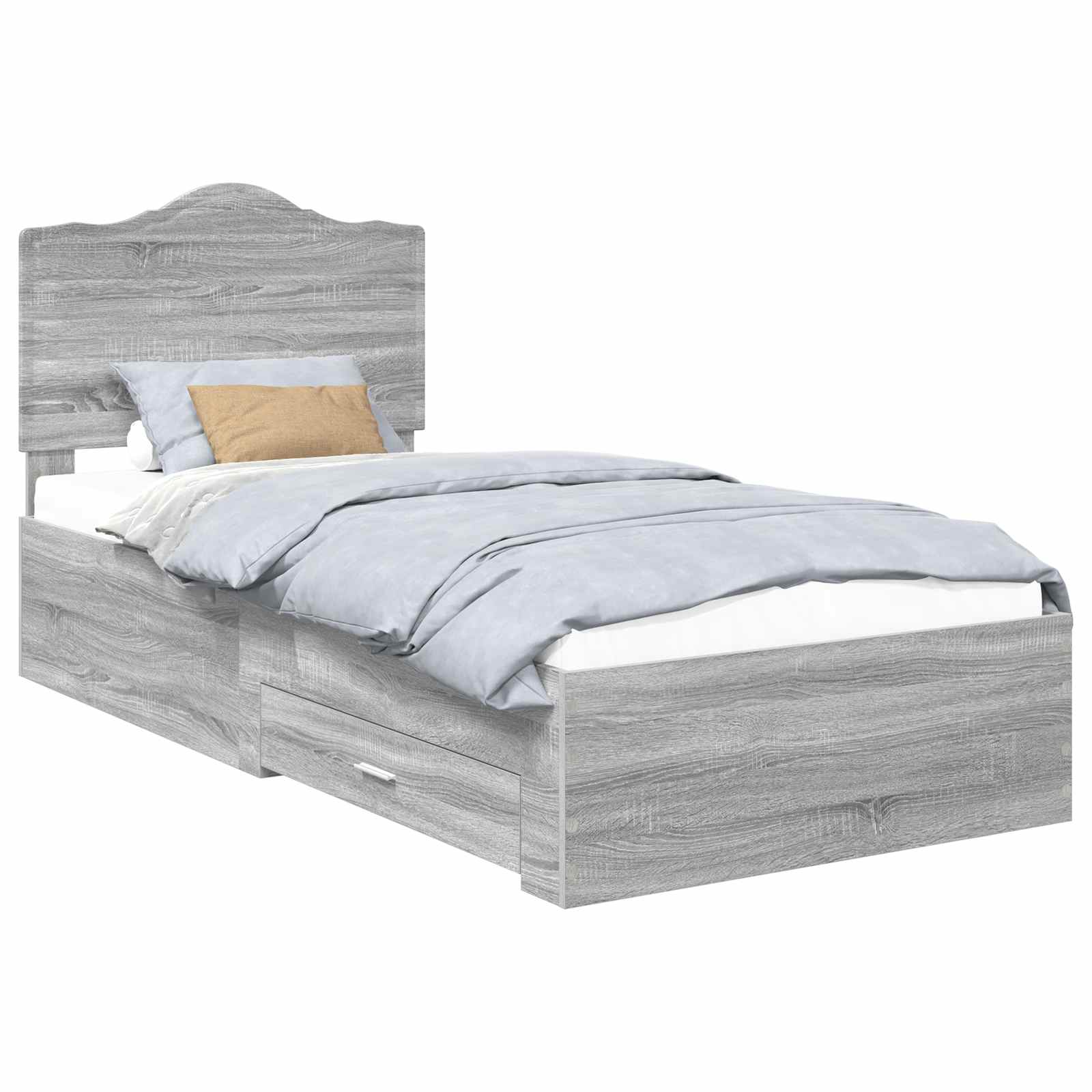 Krevetna konstrukcija Siva Sonoma 90 x 190 cm Konstruirano drvo