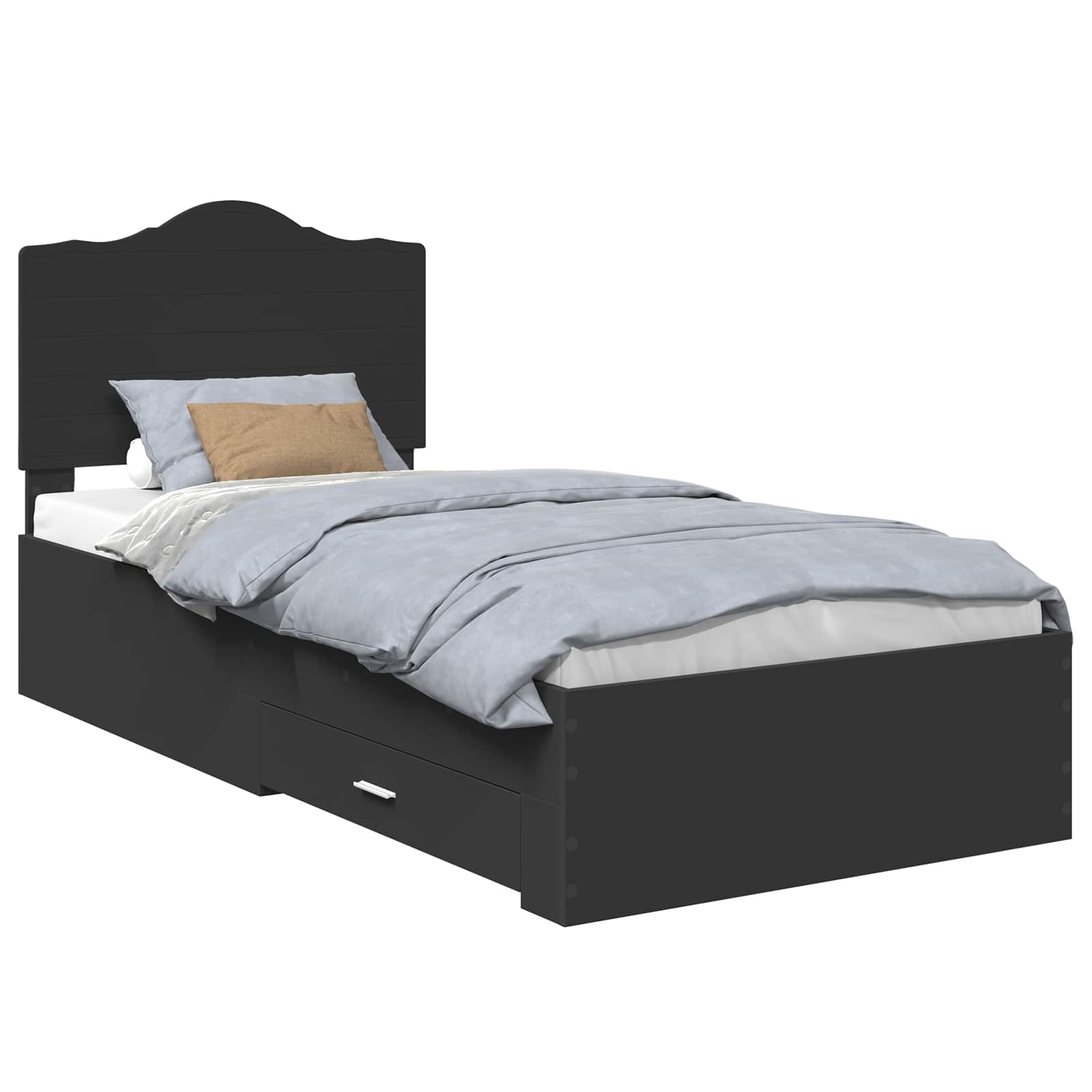 Krevetna konstrukcija Crna 70 x 190 cm Konstruirano drvo
