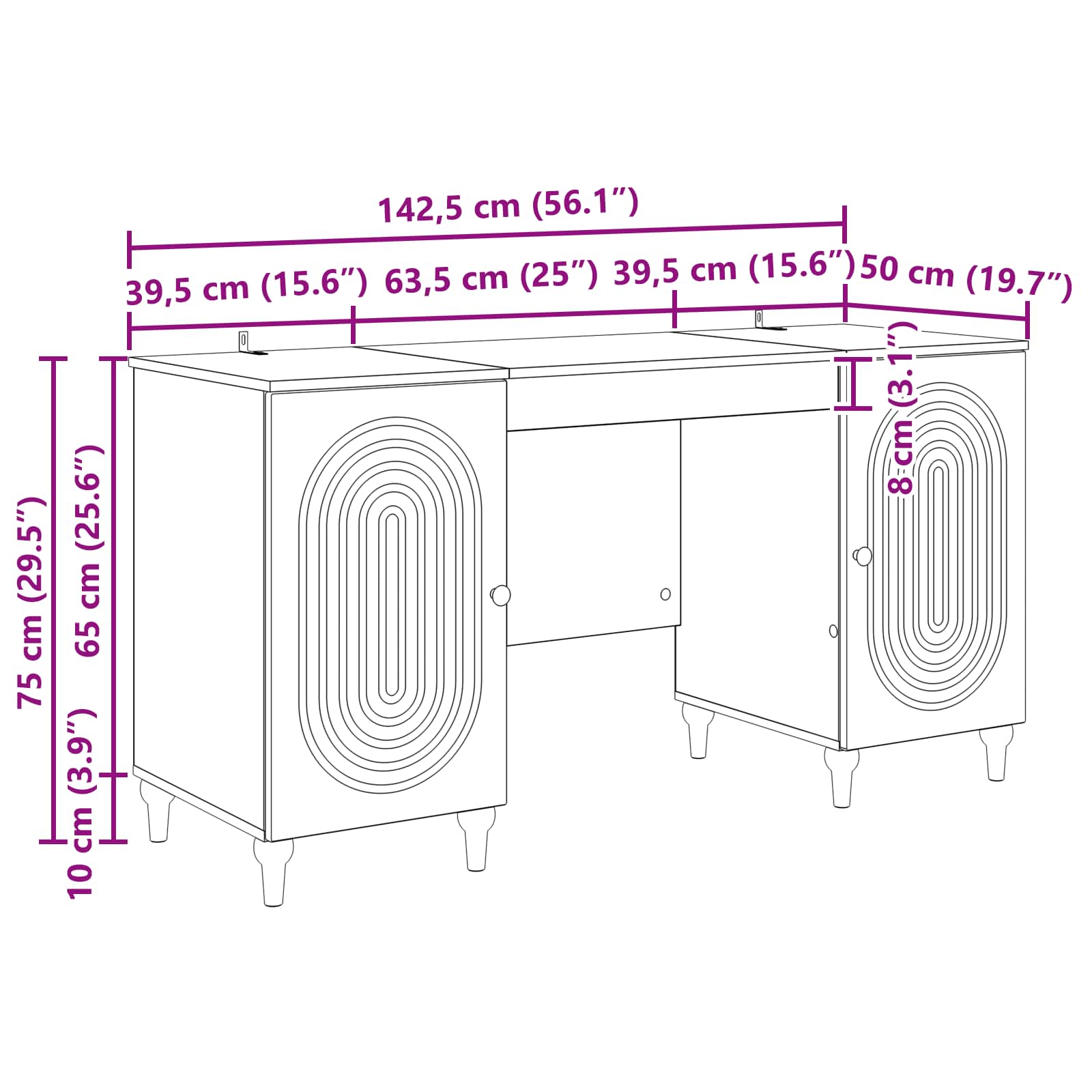 Stol s policom Sonoma 142,5 x 50 x 75 cm Konstruirano drvo