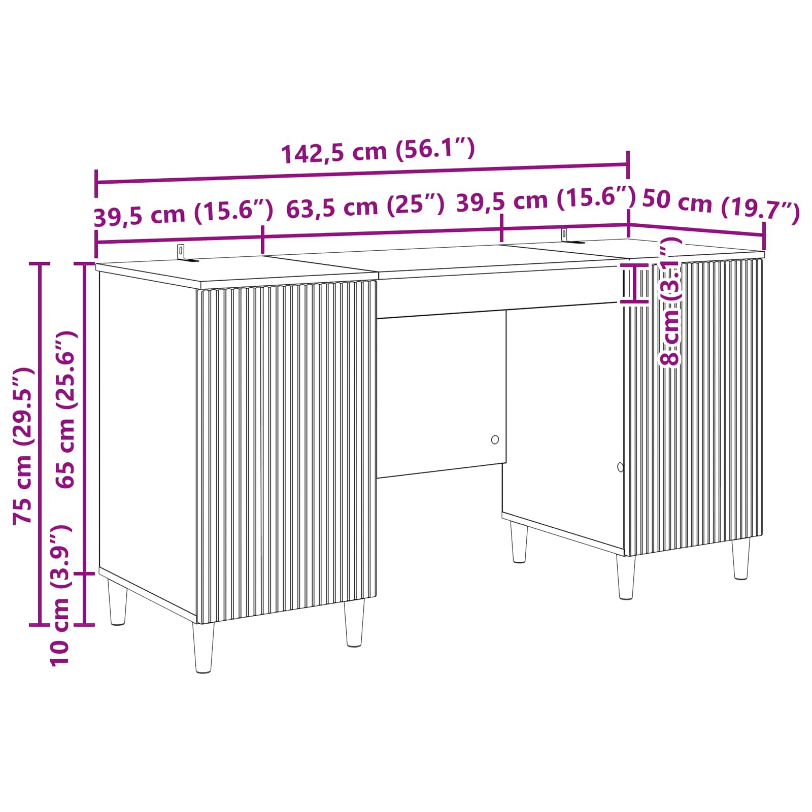 Stol Dimljeni hrast 142,5 x 50 x 75 cm Konstruirano drvo