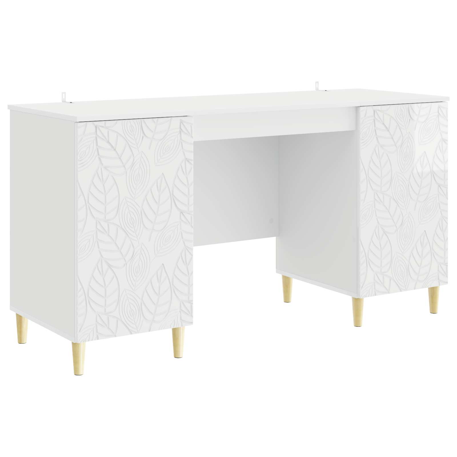 Stol Bijela visokog sjaja Konstruirano drvo 142,5 x 50 x 75 cm