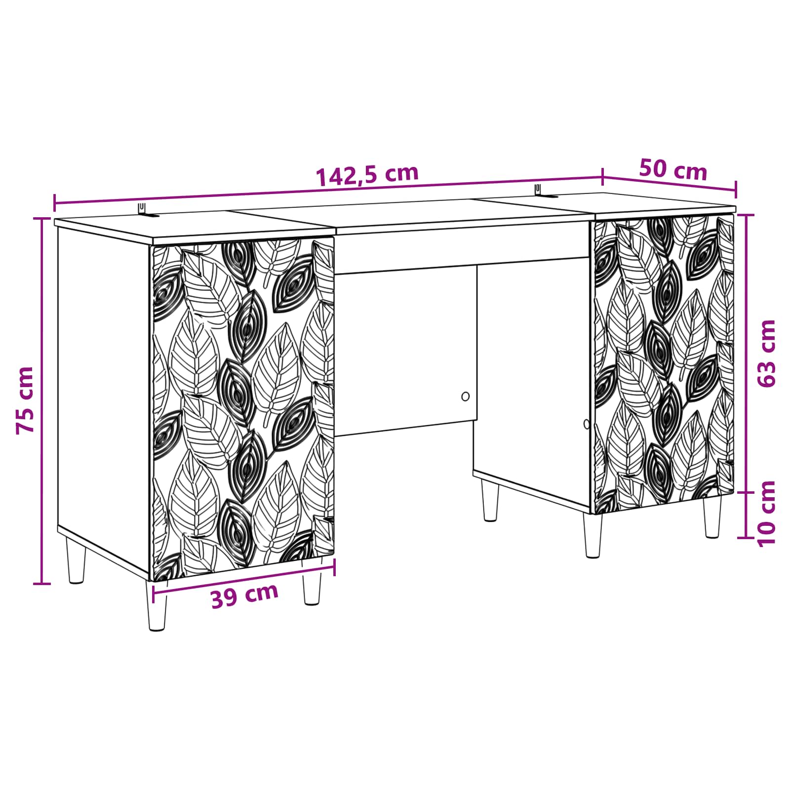 Stol Hrast artisan Konstruirano drvo 142,5 x 50 x 75 cm