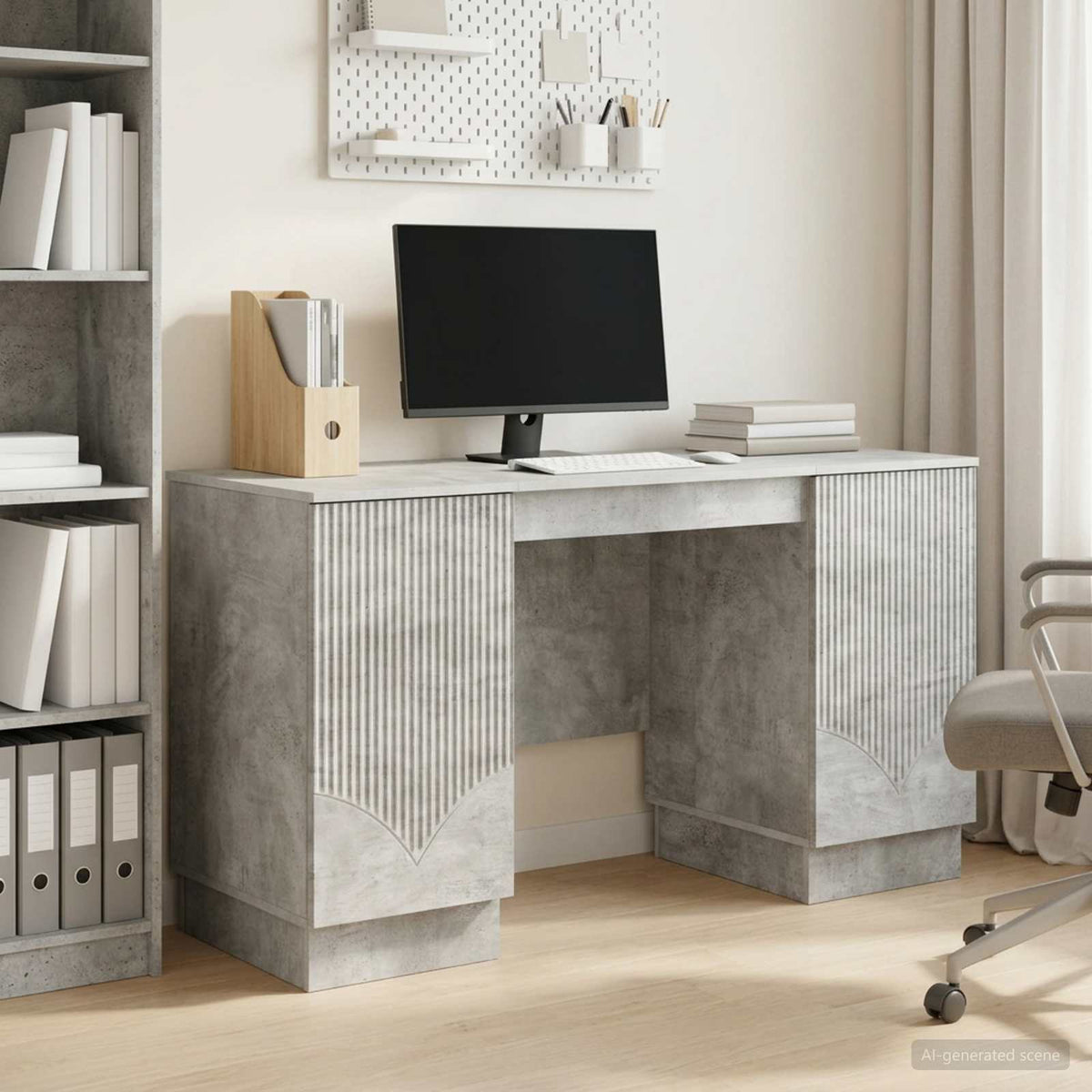 Stol Betonska siva 142,5 x 50 x 75 cm Konstruirano drvo