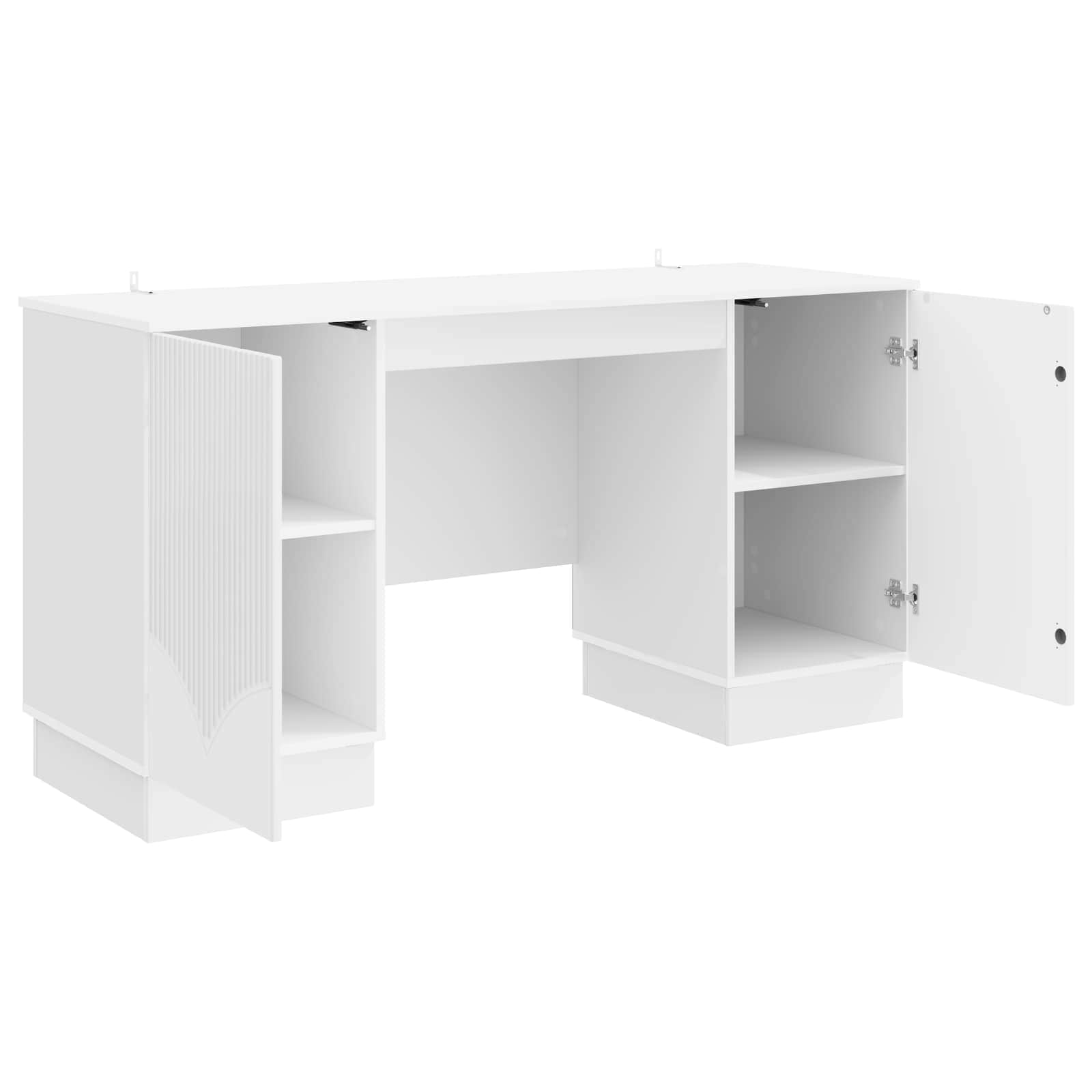 Stol Bijela visokog sjaja 142,5 x 50 x 75 cm Konstruirano drvo