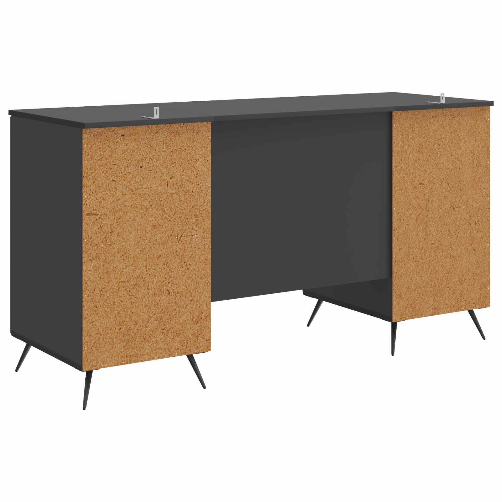 Stol s policom Crna 142,5 x 50 x 75 cm Konstruirano drvo