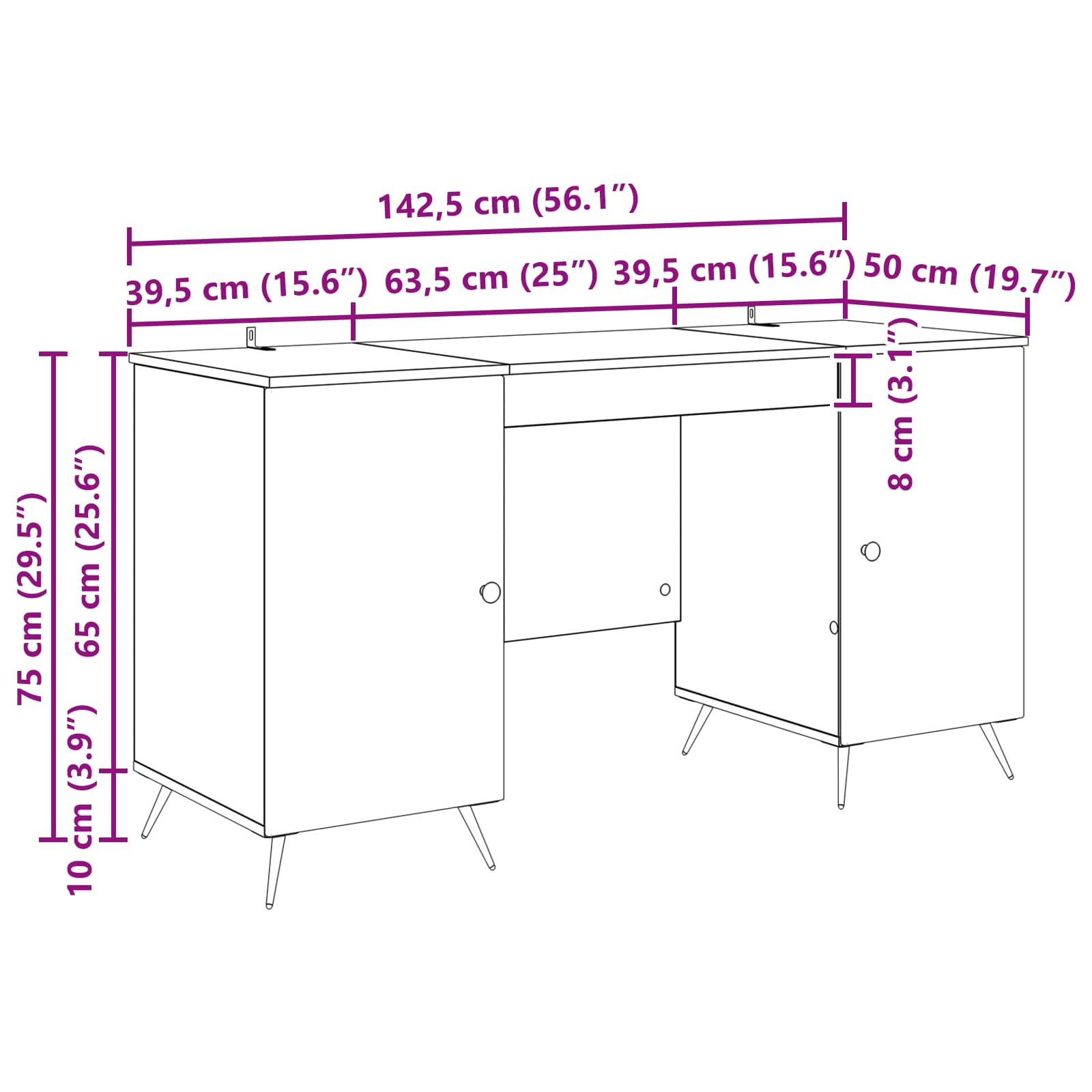 Stol Dimljeni hrast 142,5 x 50 x 75 cm Konstruirano drvo